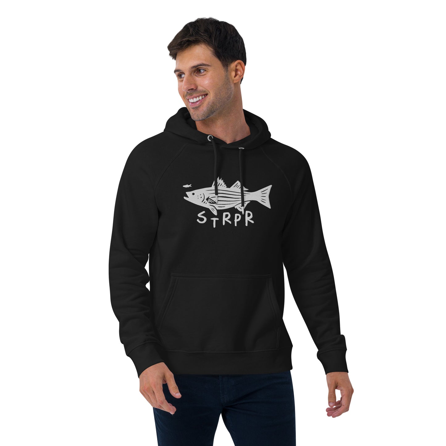 STRPR Striped Bass Unisex eco raglan hoodie