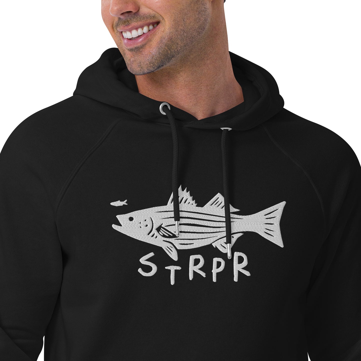 STRPR Striped Bass Unisex eco raglan hoodie