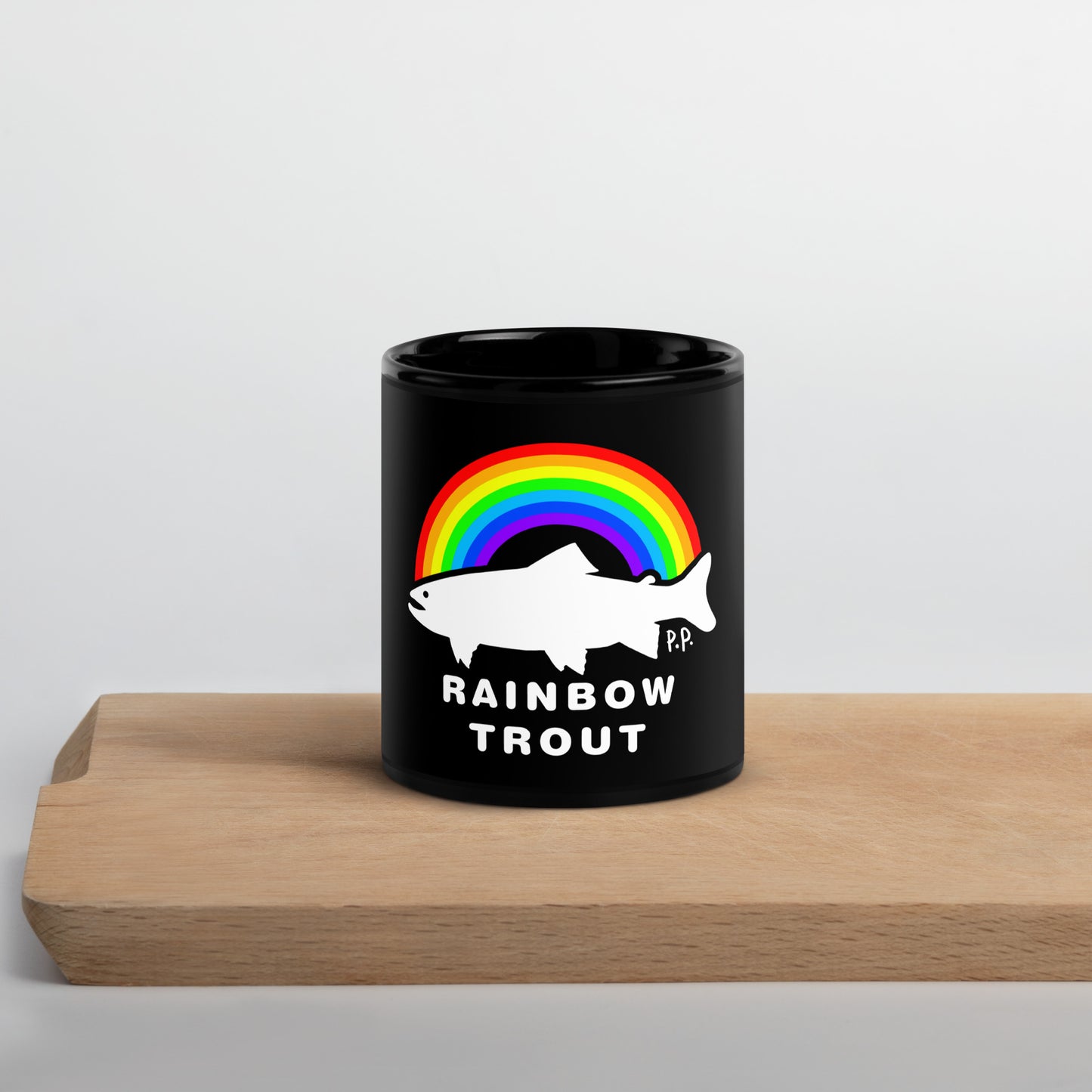 Black Glossy Rainbow Trout Mug