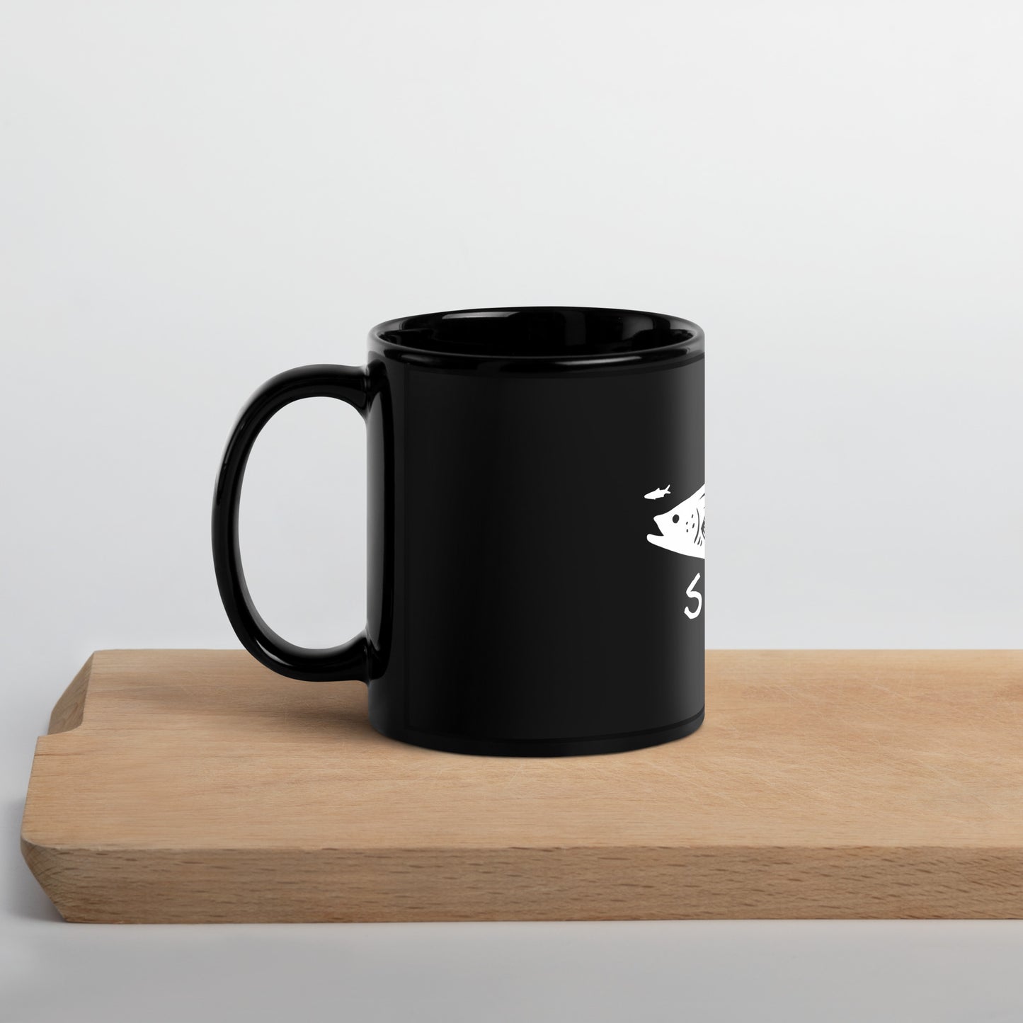 STRPR Striped Bass Black Glossy Mug