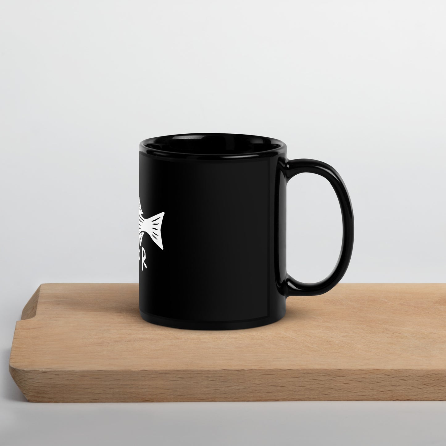 STRPR Striped Bass Black Glossy Mug