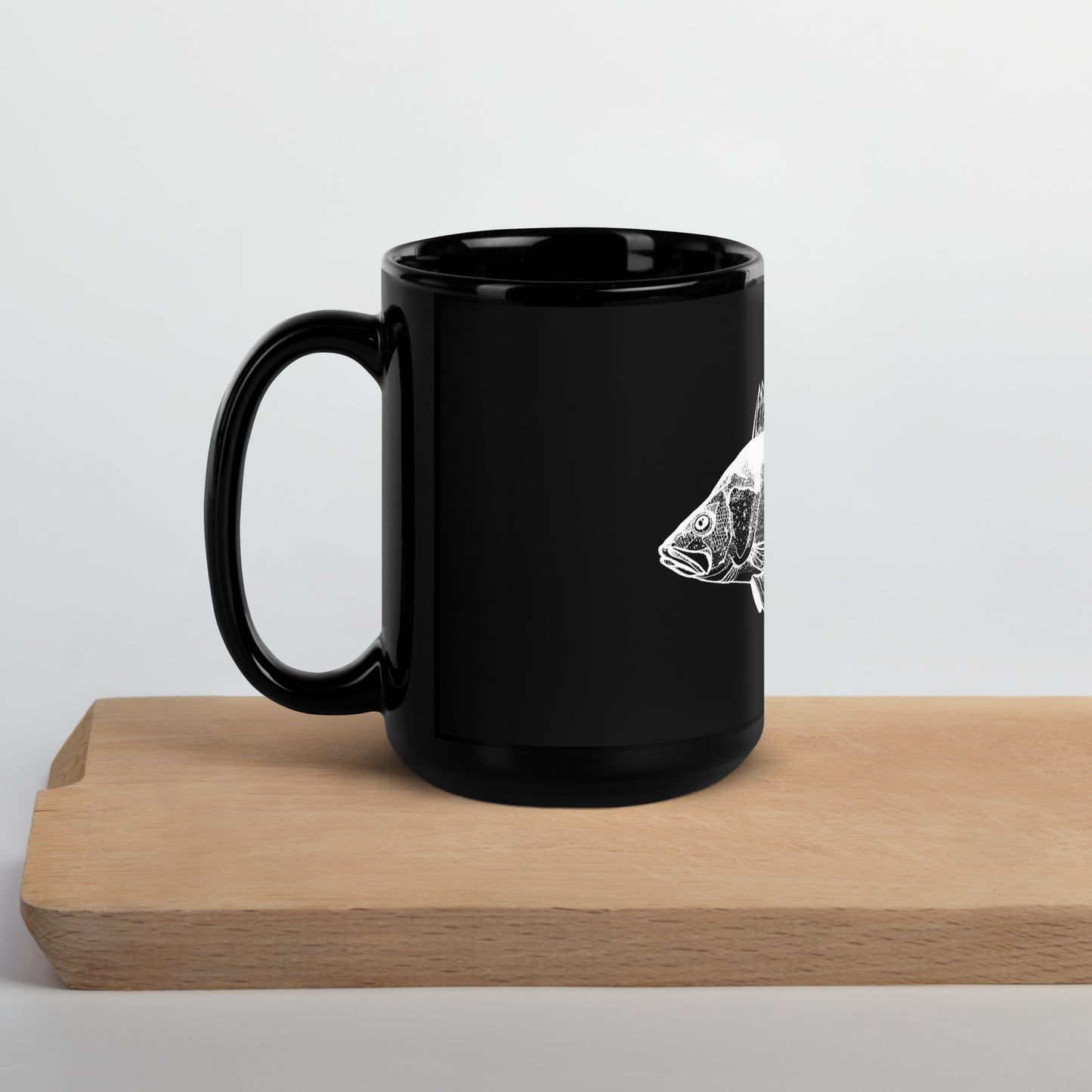 Big Perch Black Glossy Mug