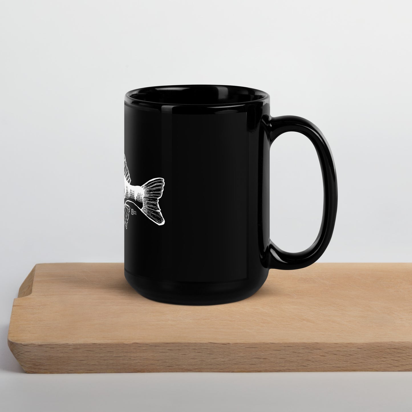 Big Perch Black Glossy Mug