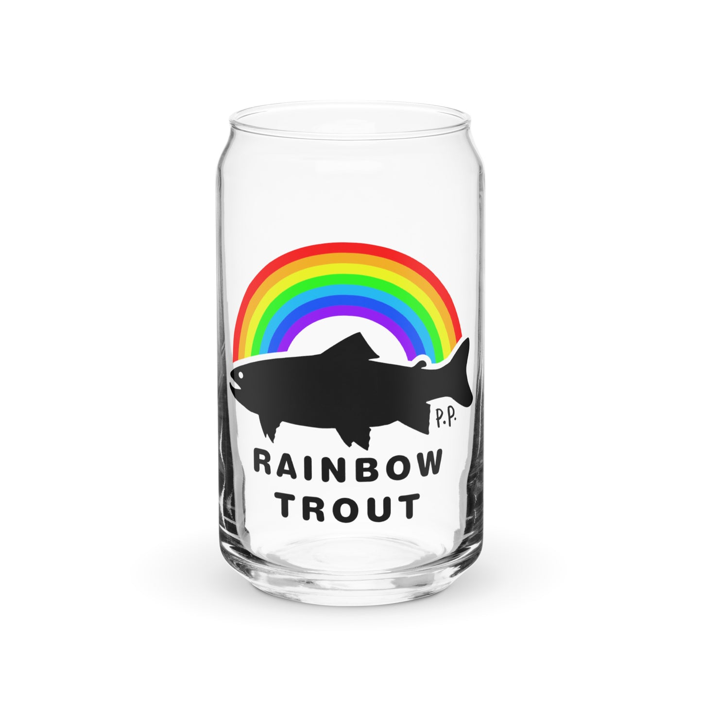 Rainbow Trout Can-shaped glass