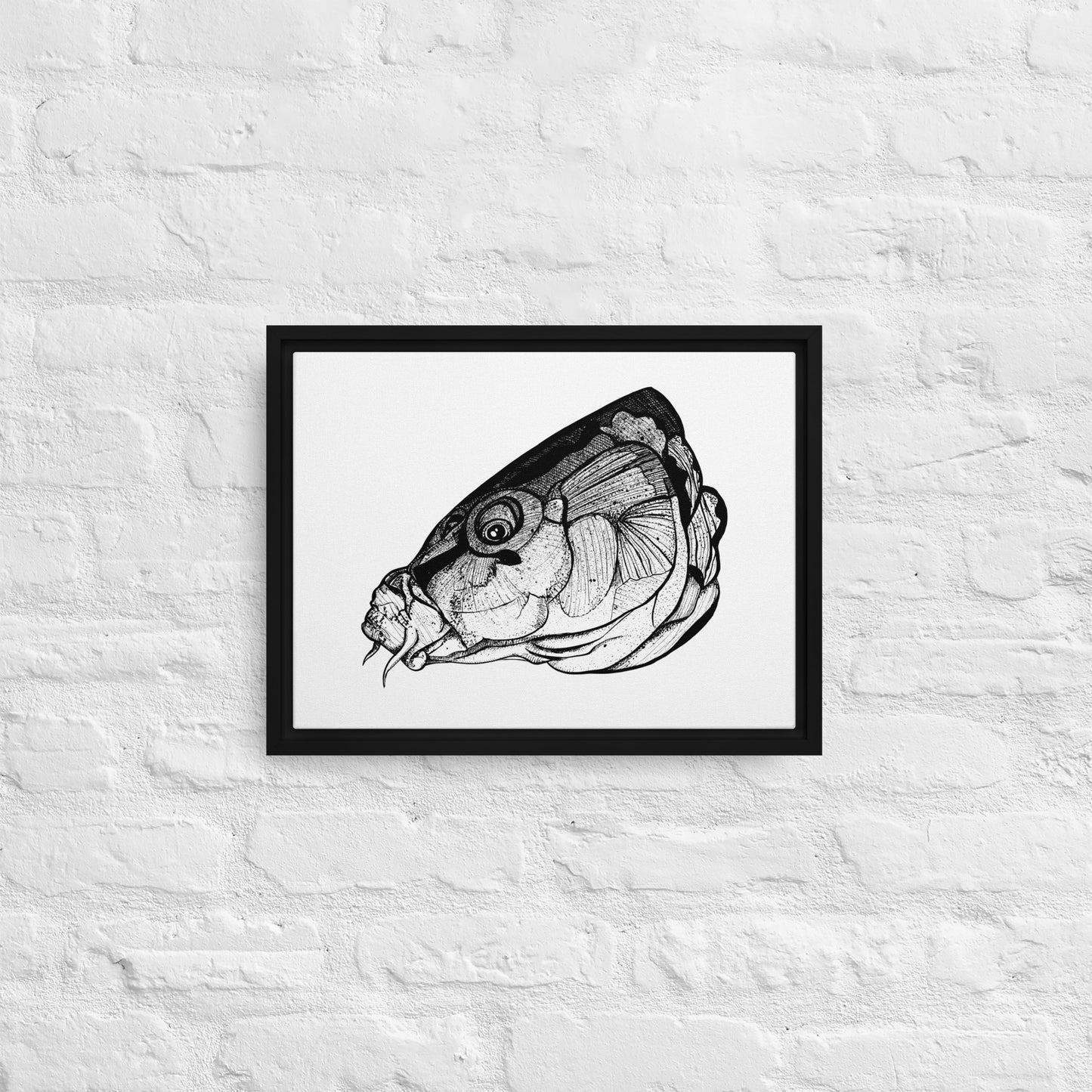 Carp Head Framed canvas