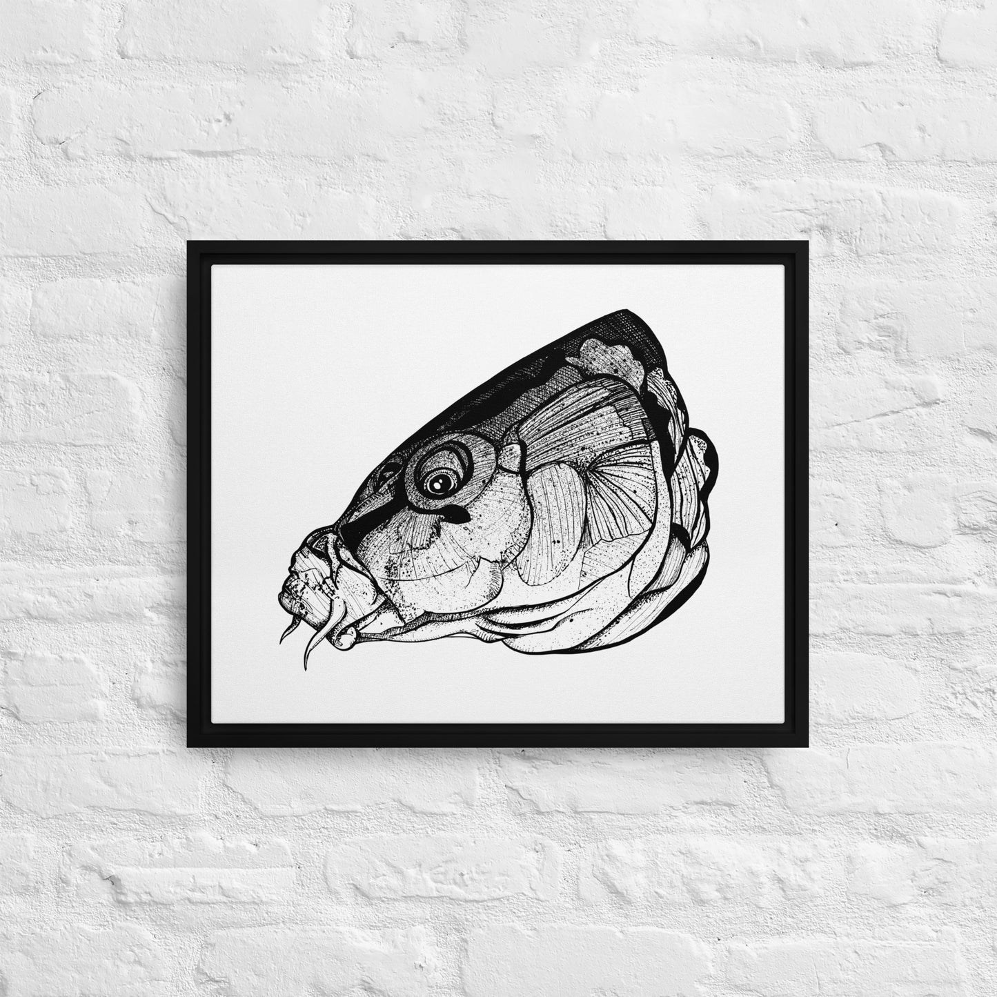 Carp Head Framed canvas