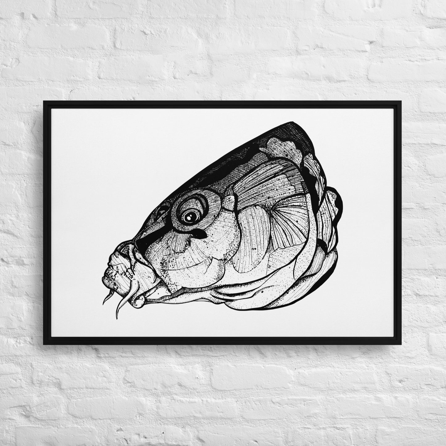 Carp Head Framed canvas