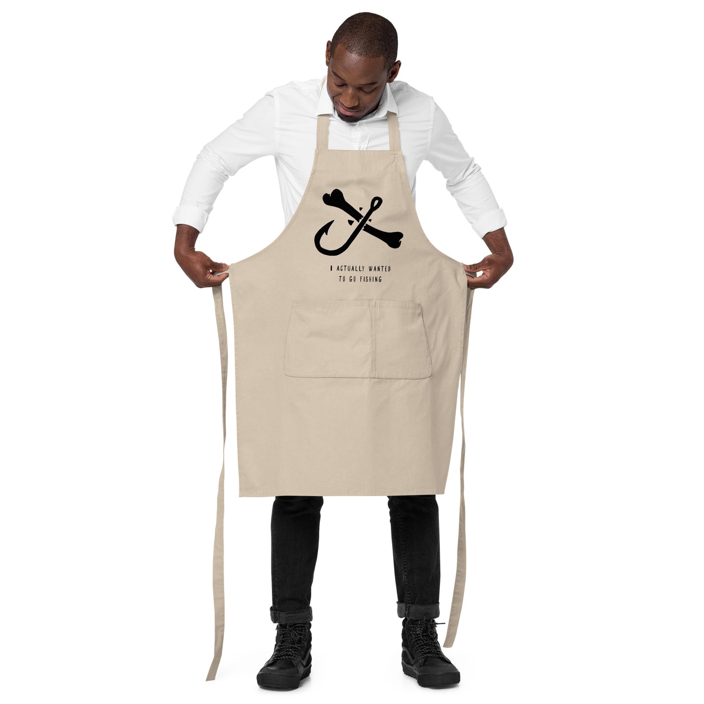 I wanted to go fishing..... Organic cotton apron