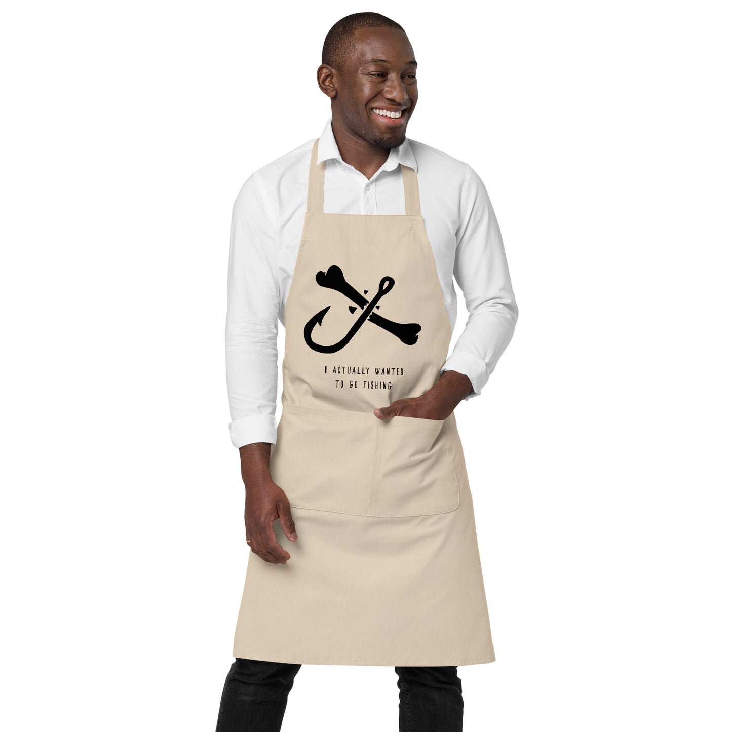 I wanted to go fishing..... Organic cotton apron