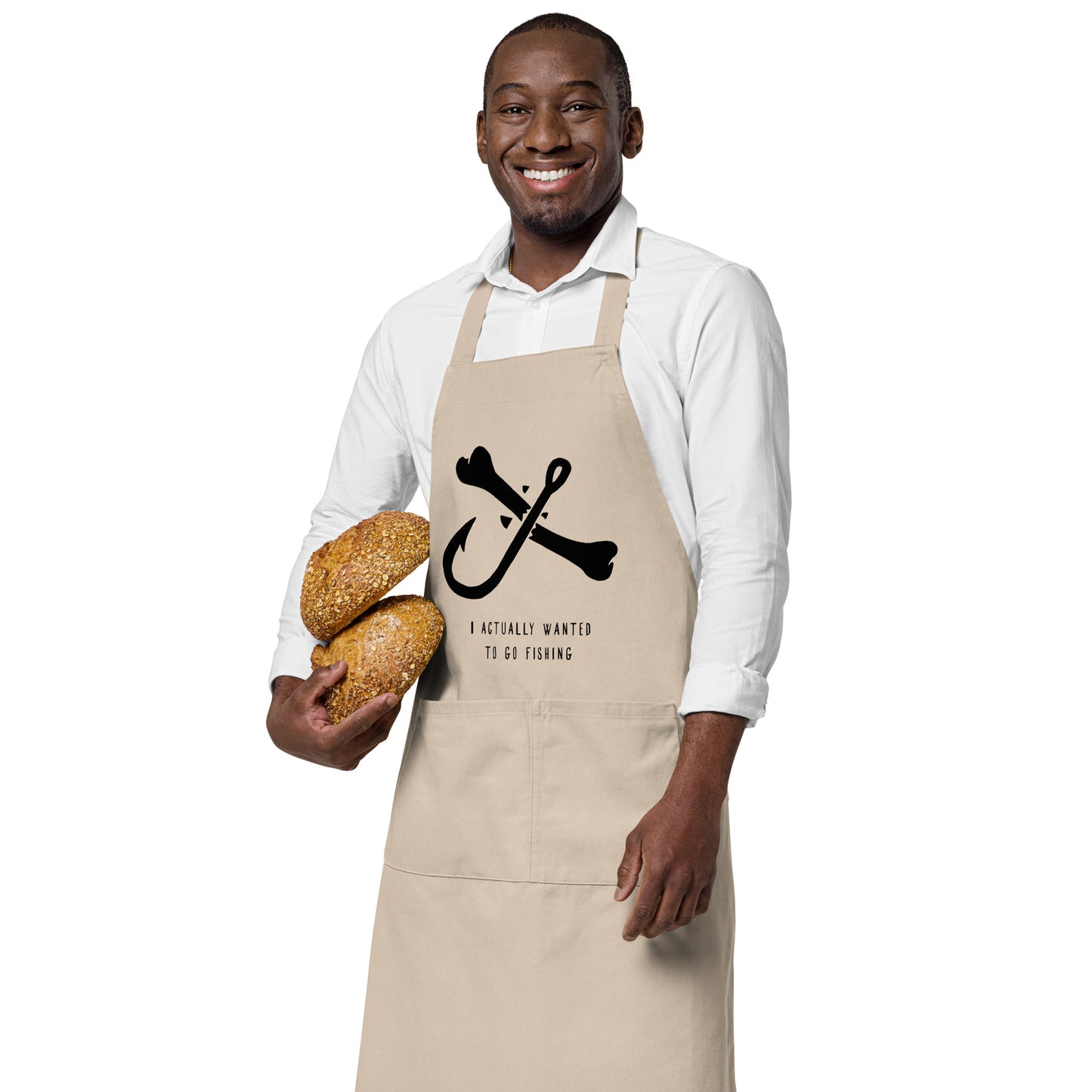 I wanted to go fishing..... Organic cotton apron