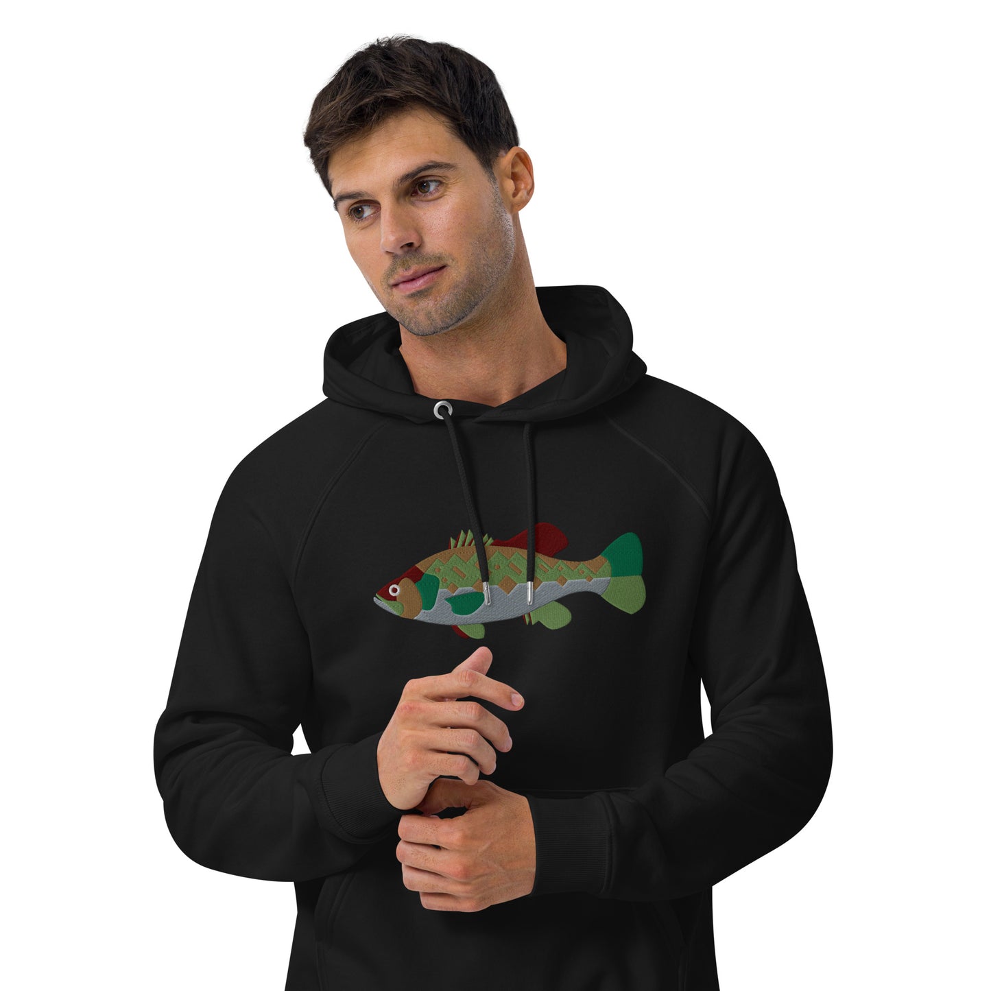 Largemouth Bass Unisex eco raglan hoodie