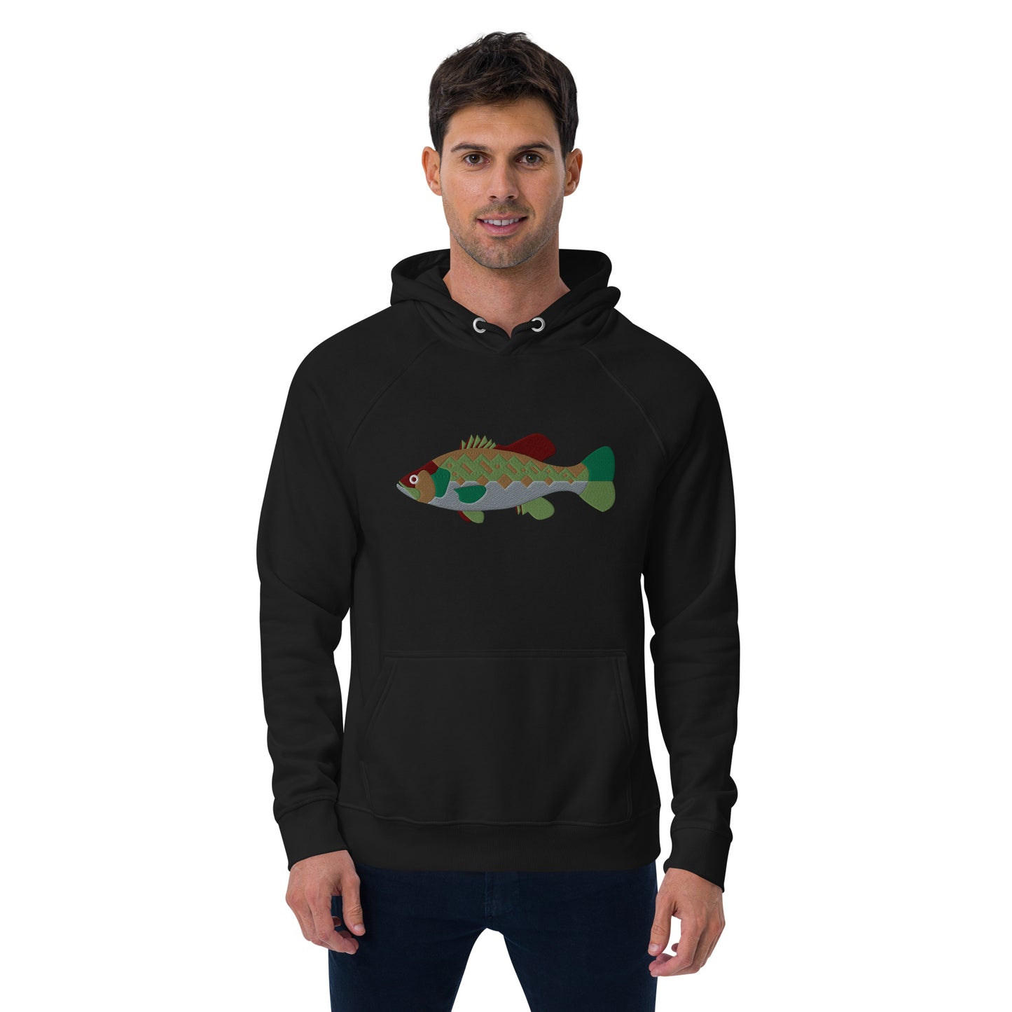 Largemouth Bass Unisex eco raglan hoodie