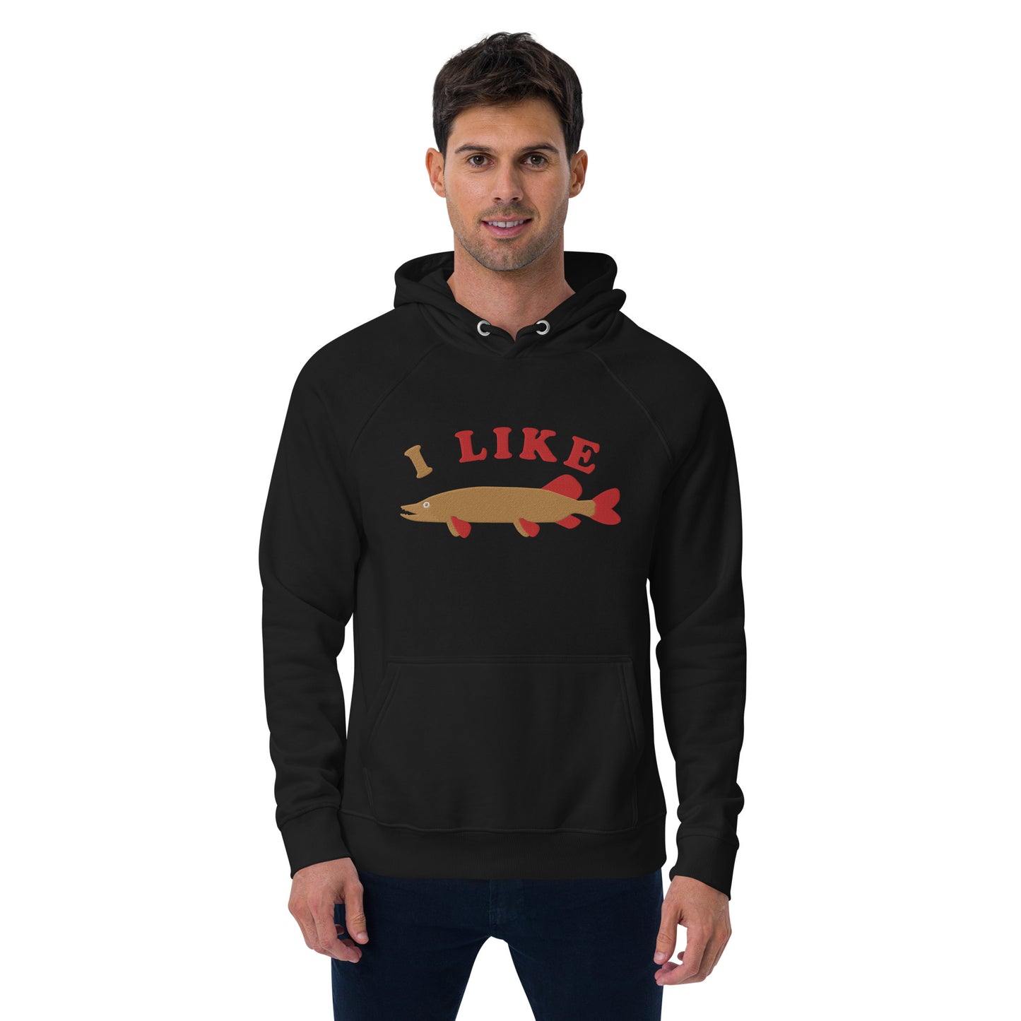 I Like Pike Unisex eco raglan hoodie