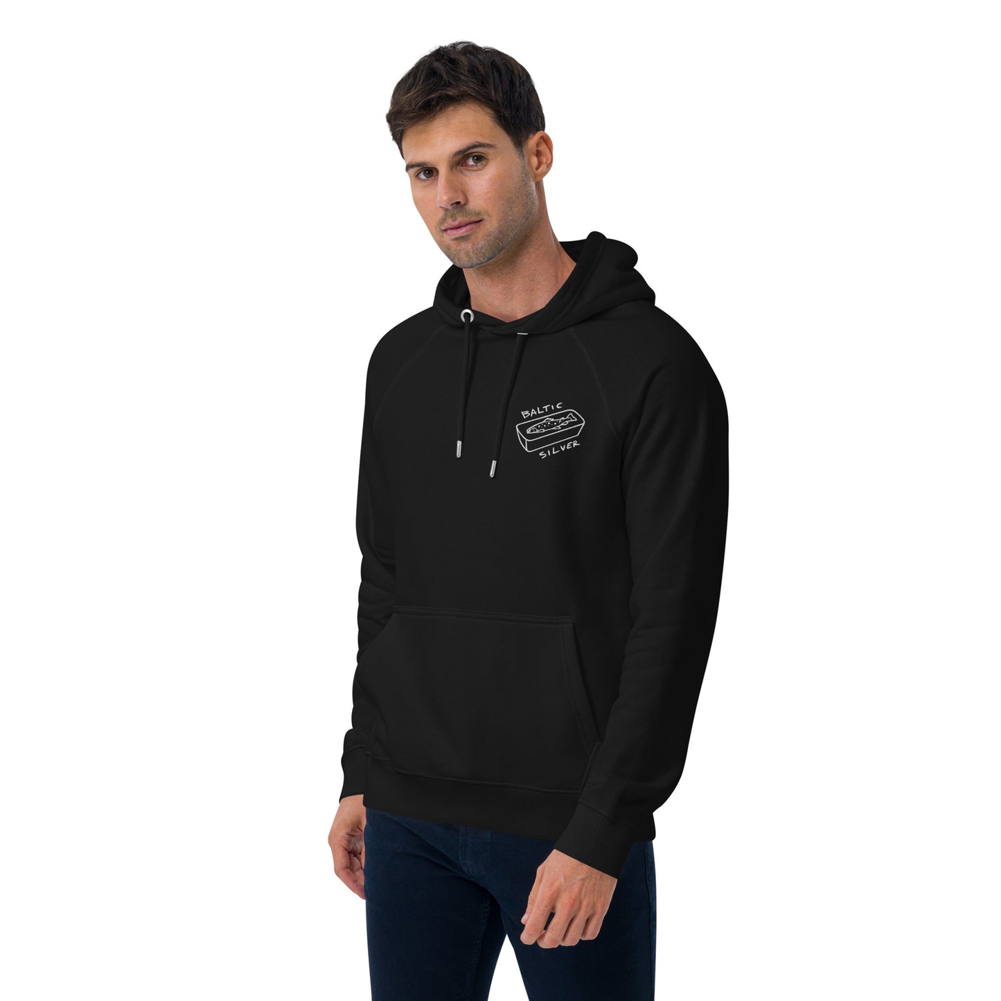 Baltic Silver Unisex eco raglan hoodie