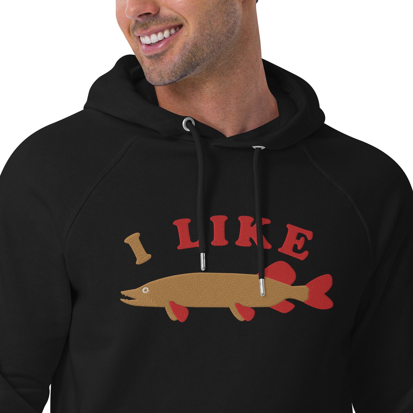 I Like Pike Unisex eco raglan hoodie