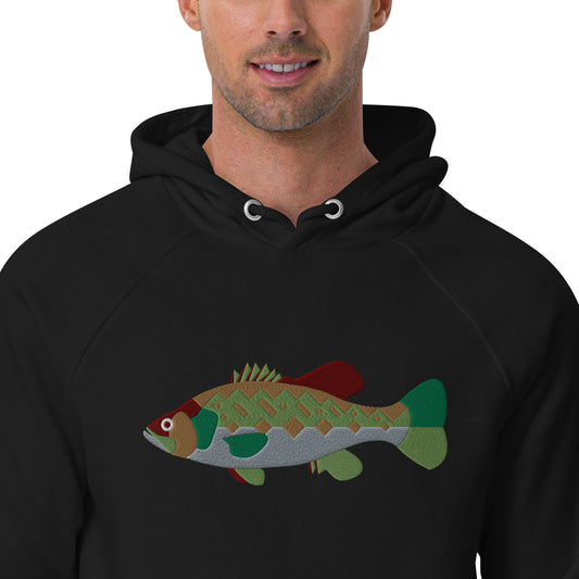 Largemouth Bass Unisex eco raglan hoodie