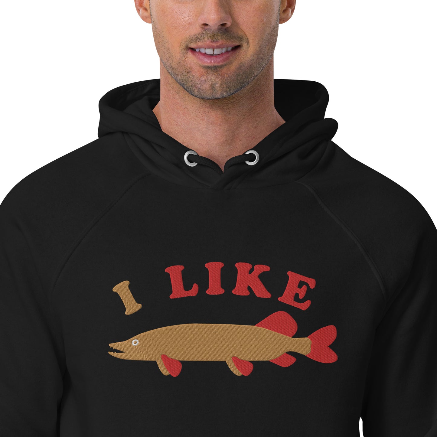 I Like Pike Unisex eco raglan hoodie