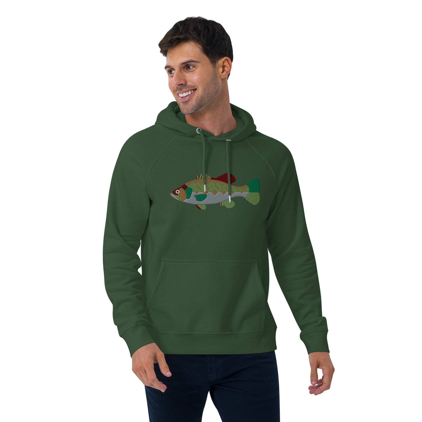 Largemouth Bass Unisex eco raglan hoodie