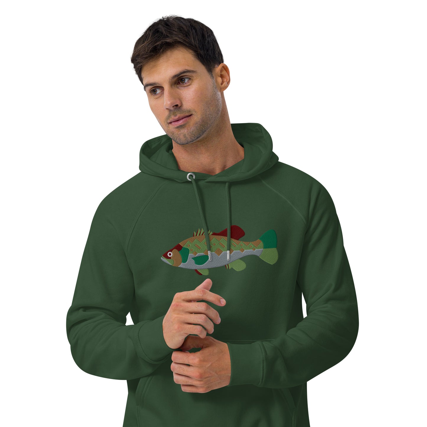 Largemouth Bass Unisex eco raglan hoodie