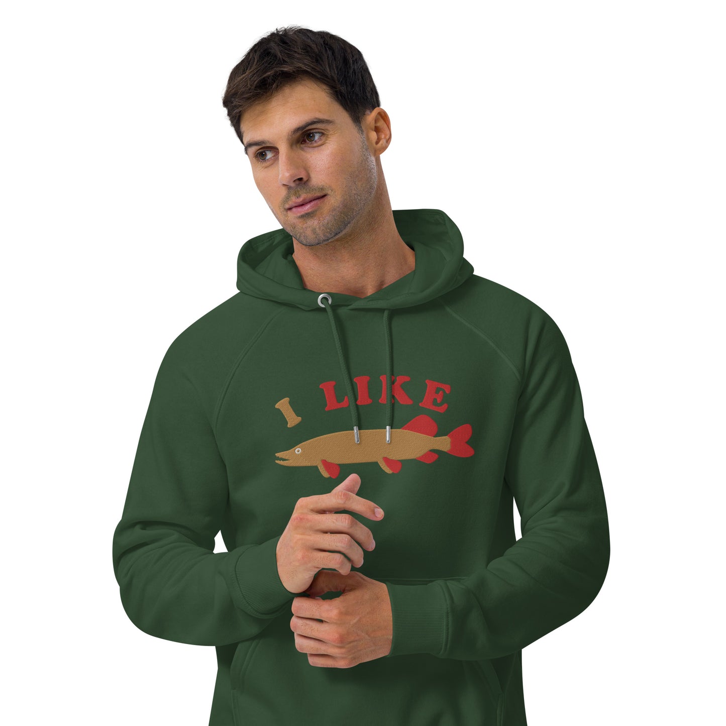 I Like Pike Unisex eco raglan hoodie