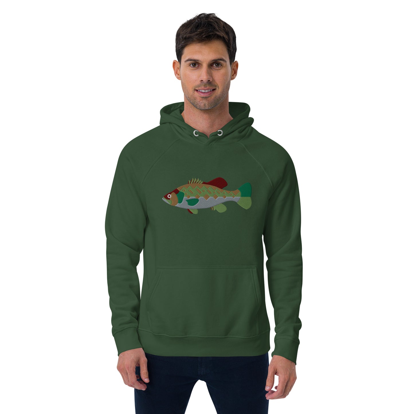 Largemouth Bass Unisex eco raglan hoodie