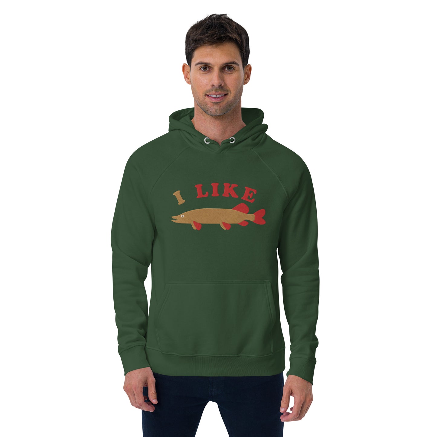 I Like Pike Unisex eco raglan hoodie