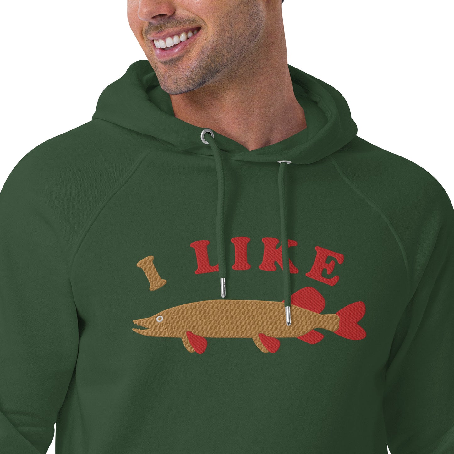 I Like Pike Unisex eco raglan hoodie