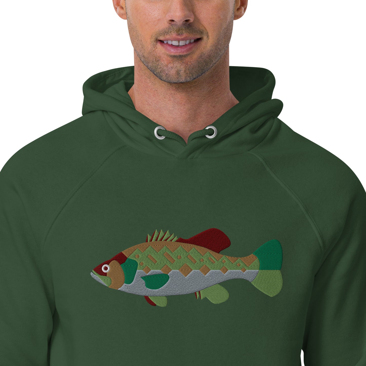 Largemouth Bass Unisex eco raglan hoodie