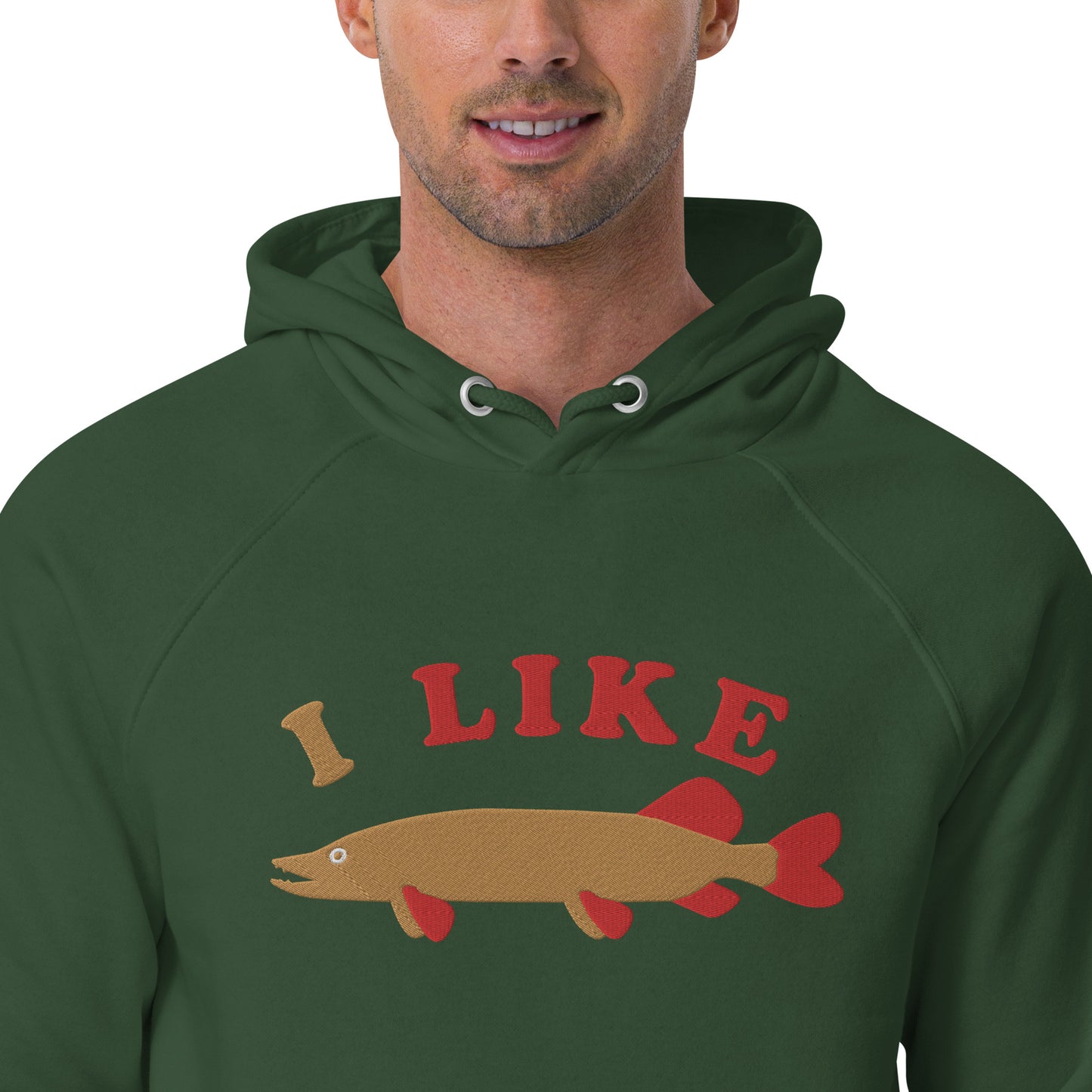 I Like Pike Unisex eco raglan hoodie