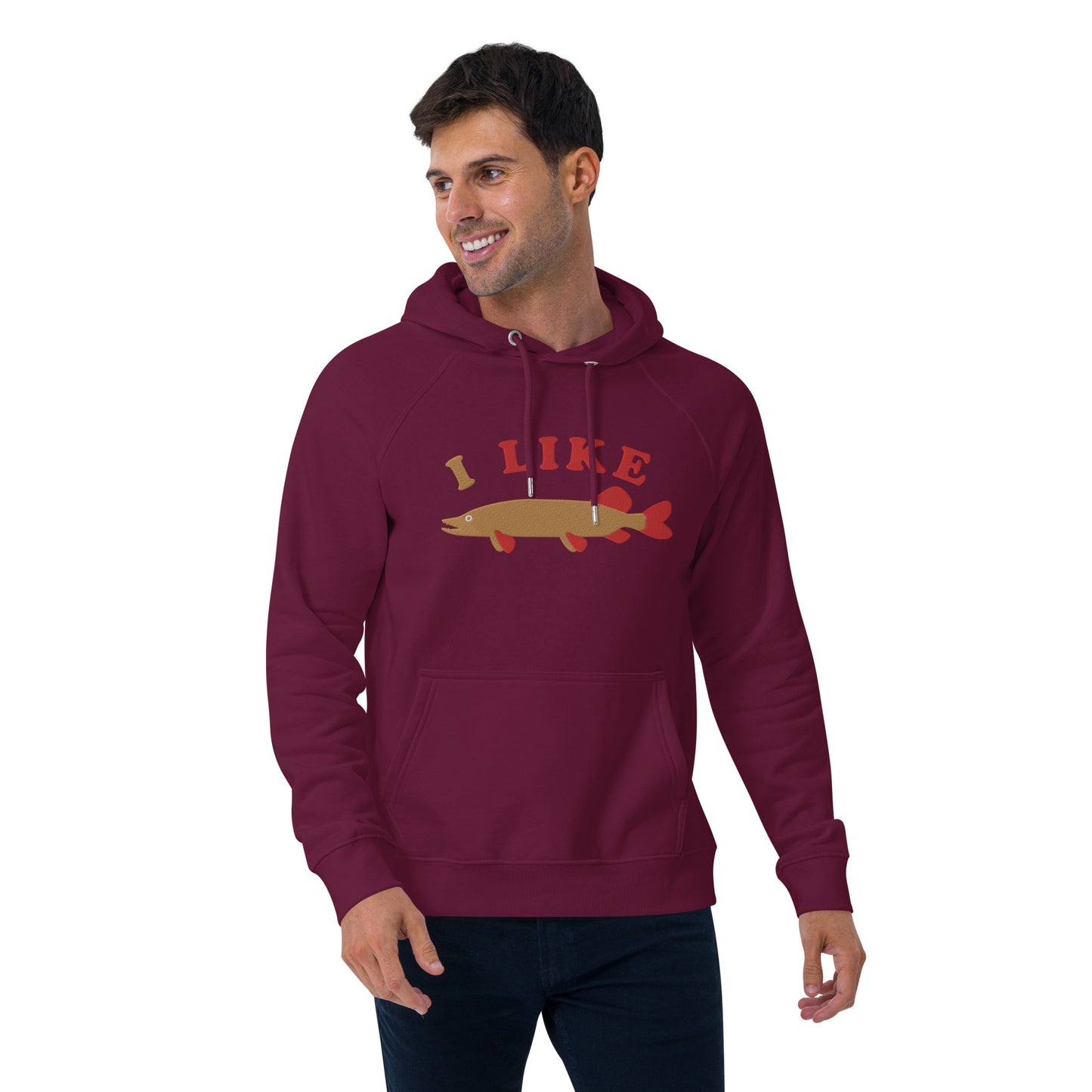 I Like Pike Unisex eco raglan hoodie