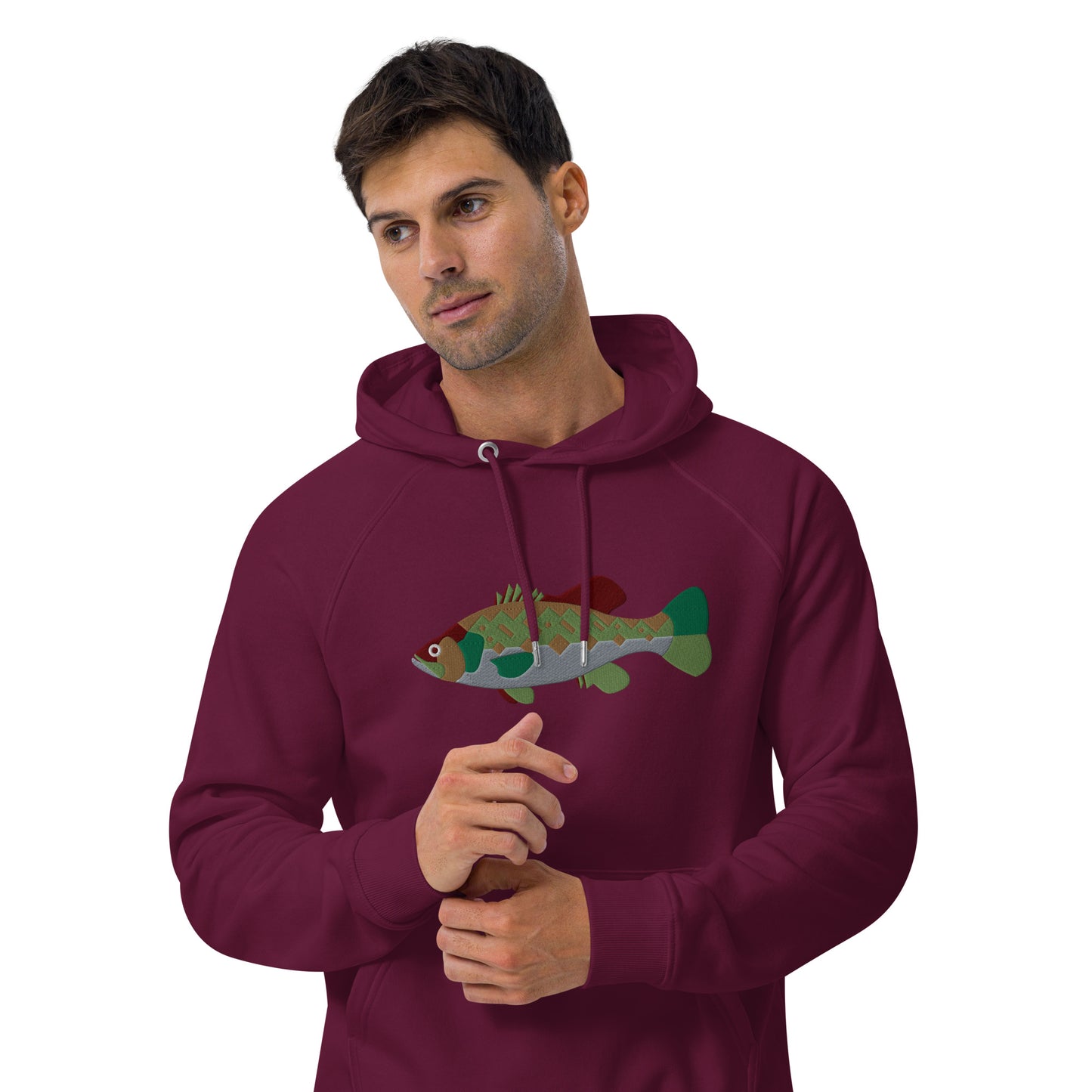 Largemouth Bass Unisex eco raglan hoodie