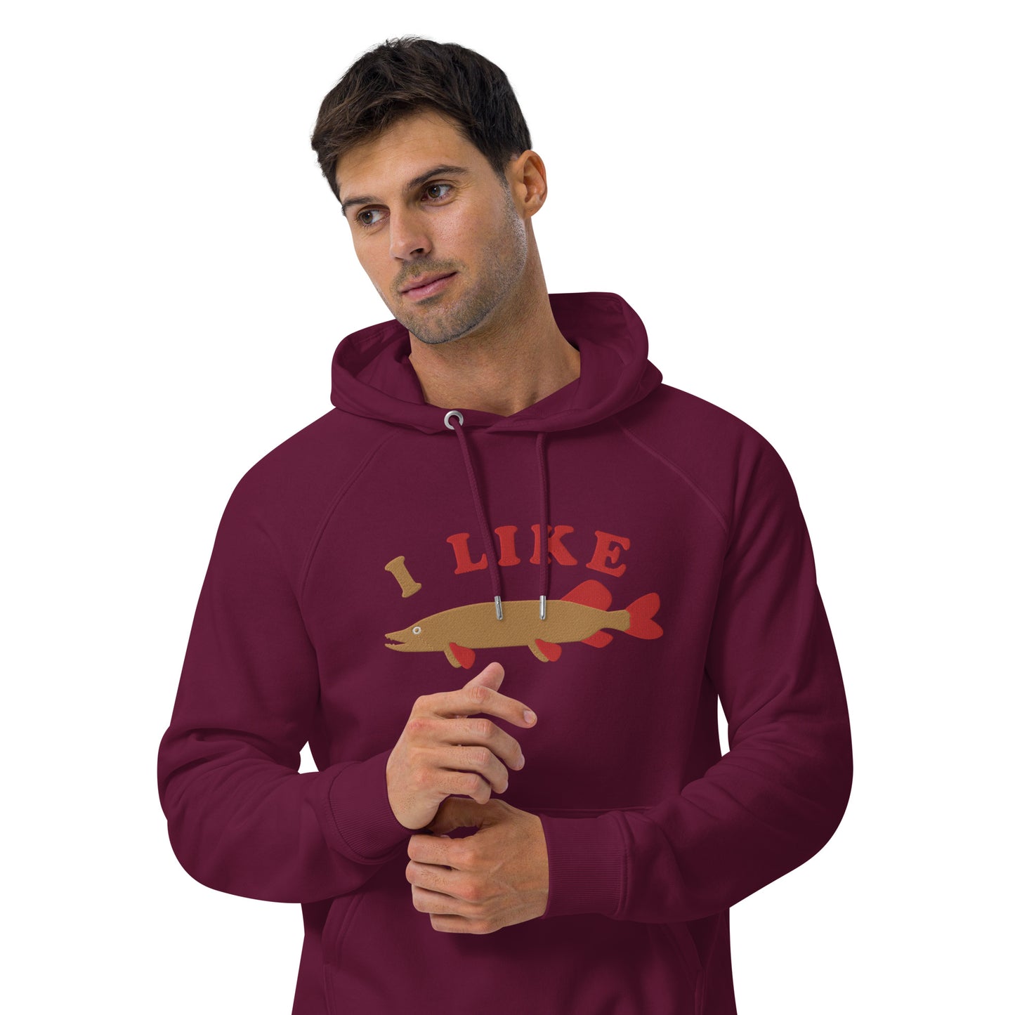 I Like Pike Unisex eco raglan hoodie