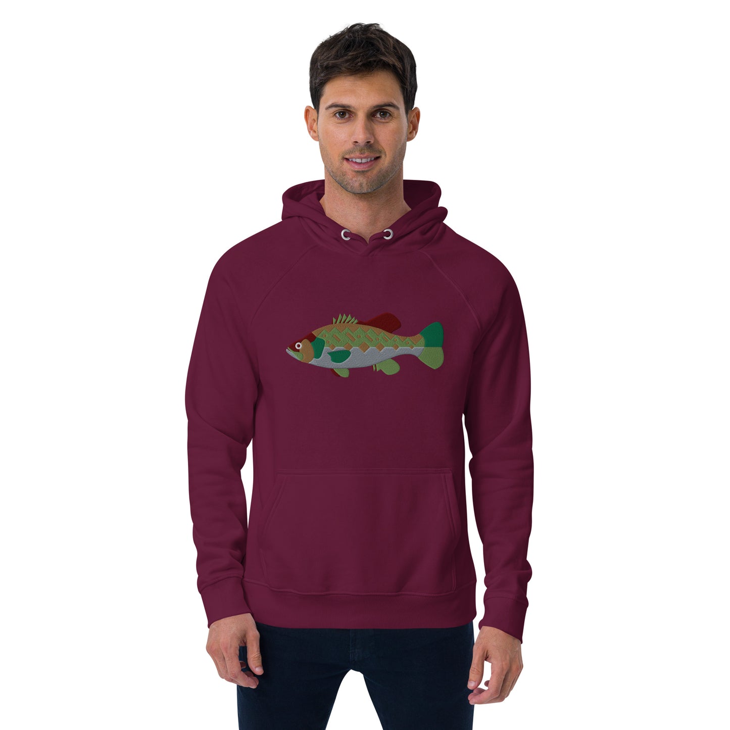 Largemouth Bass Unisex eco raglan hoodie