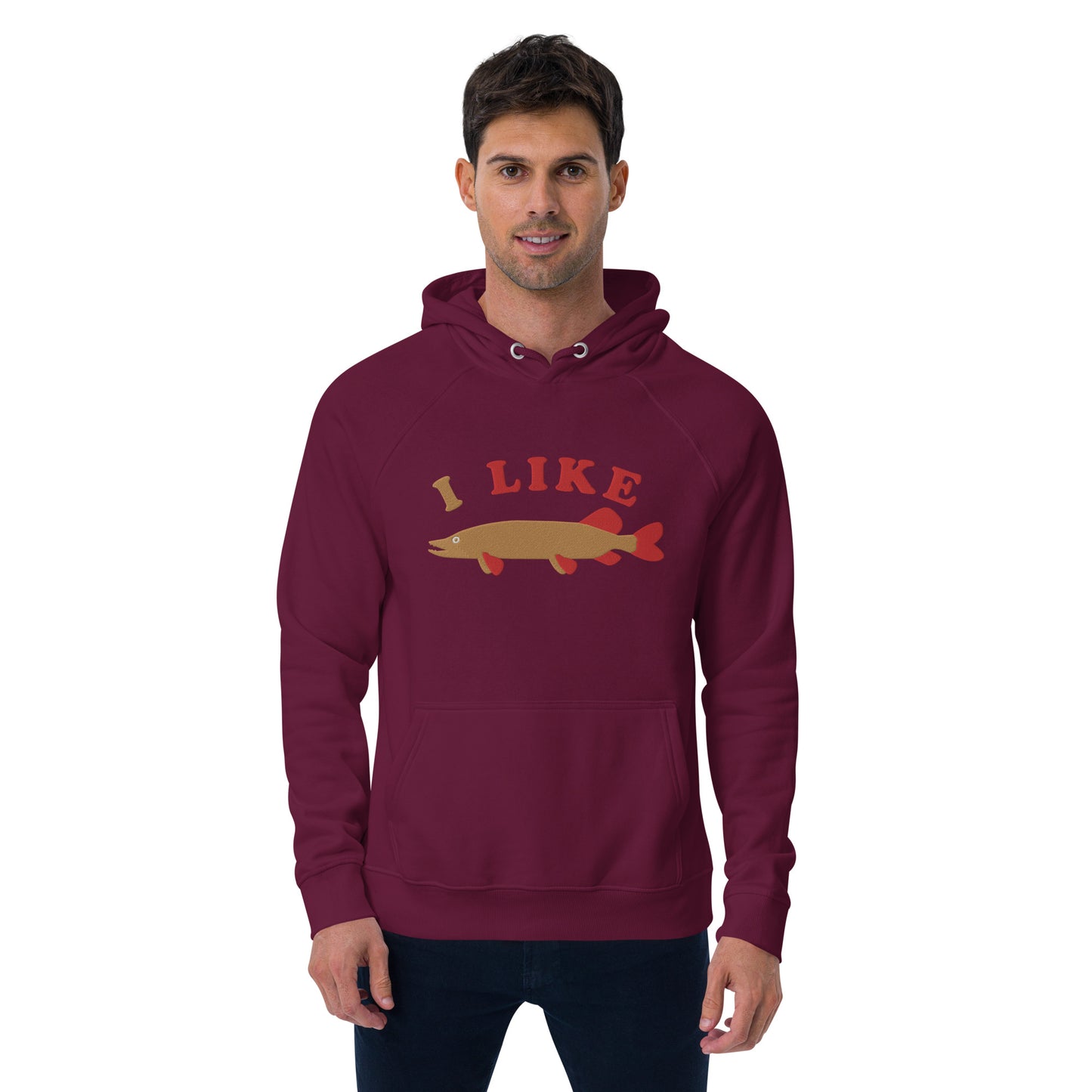 I Like Pike Unisex eco raglan hoodie