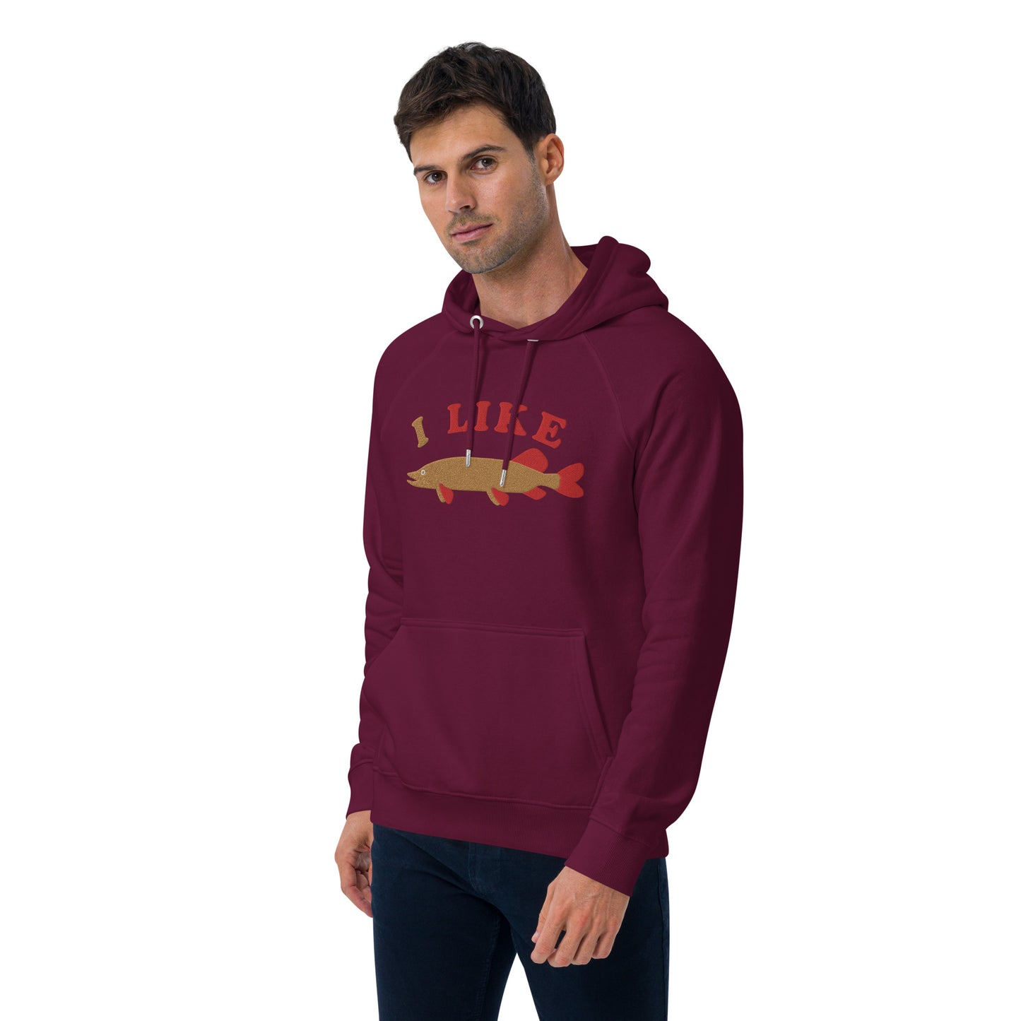 I Like Pike Unisex eco raglan hoodie