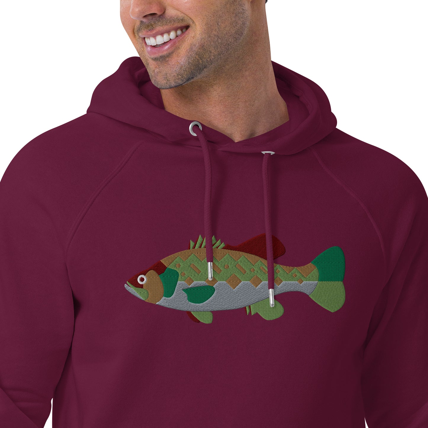 Largemouth Bass Unisex eco raglan hoodie