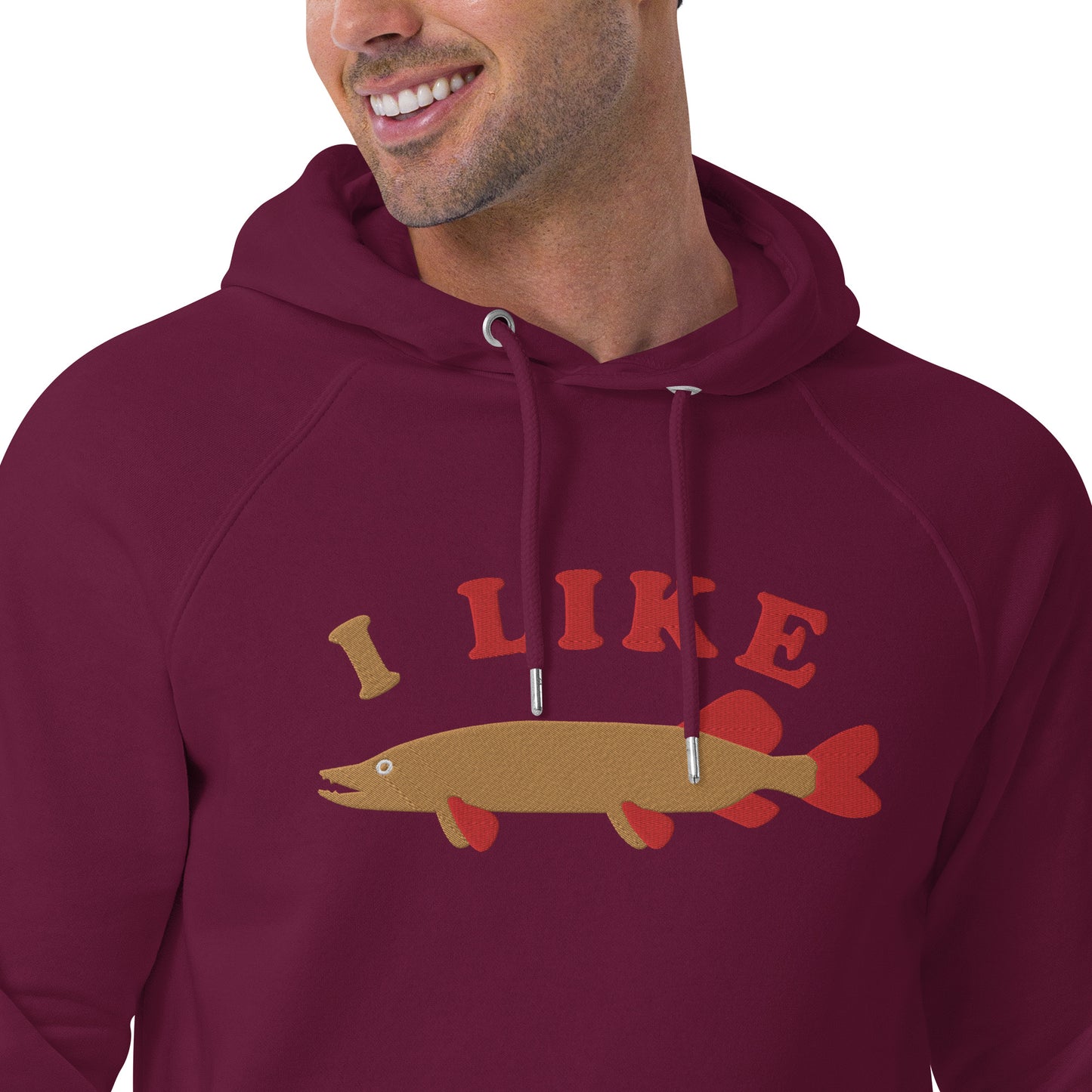 I Like Pike Unisex eco raglan hoodie