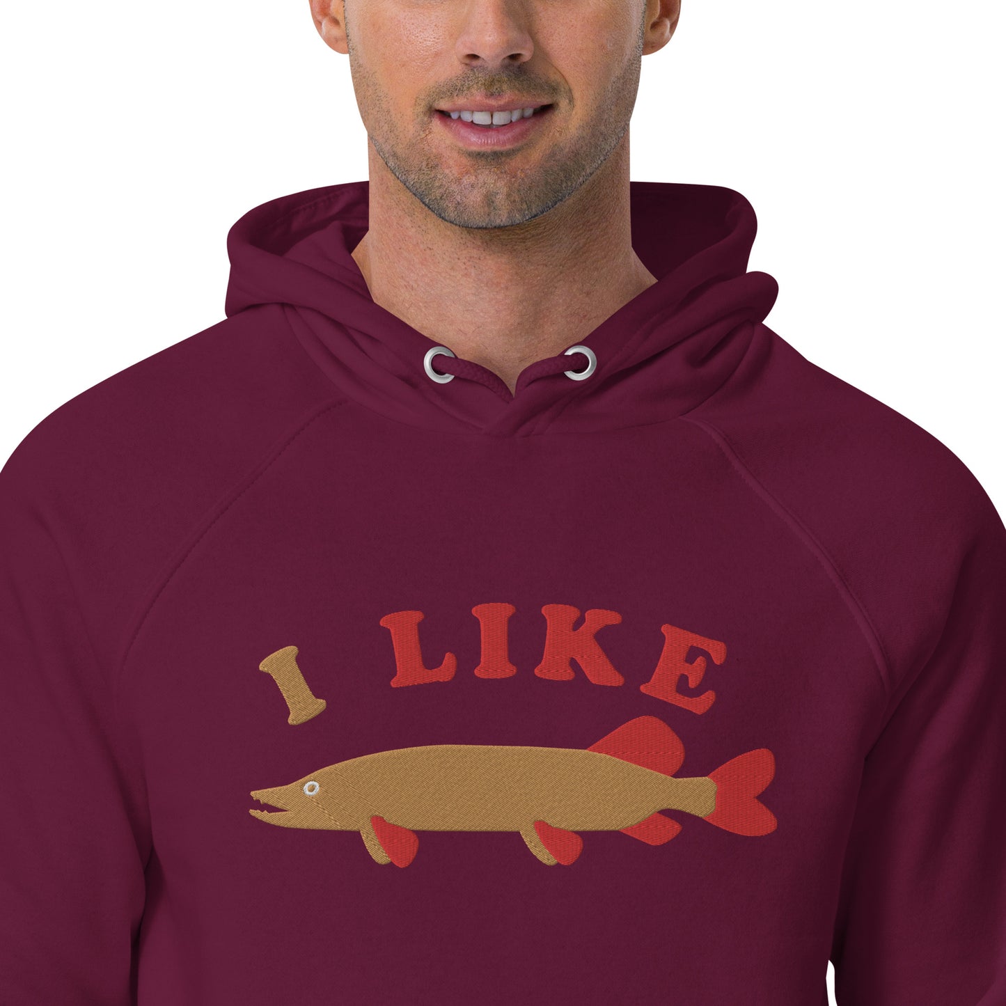 I Like Pike Unisex eco raglan hoodie