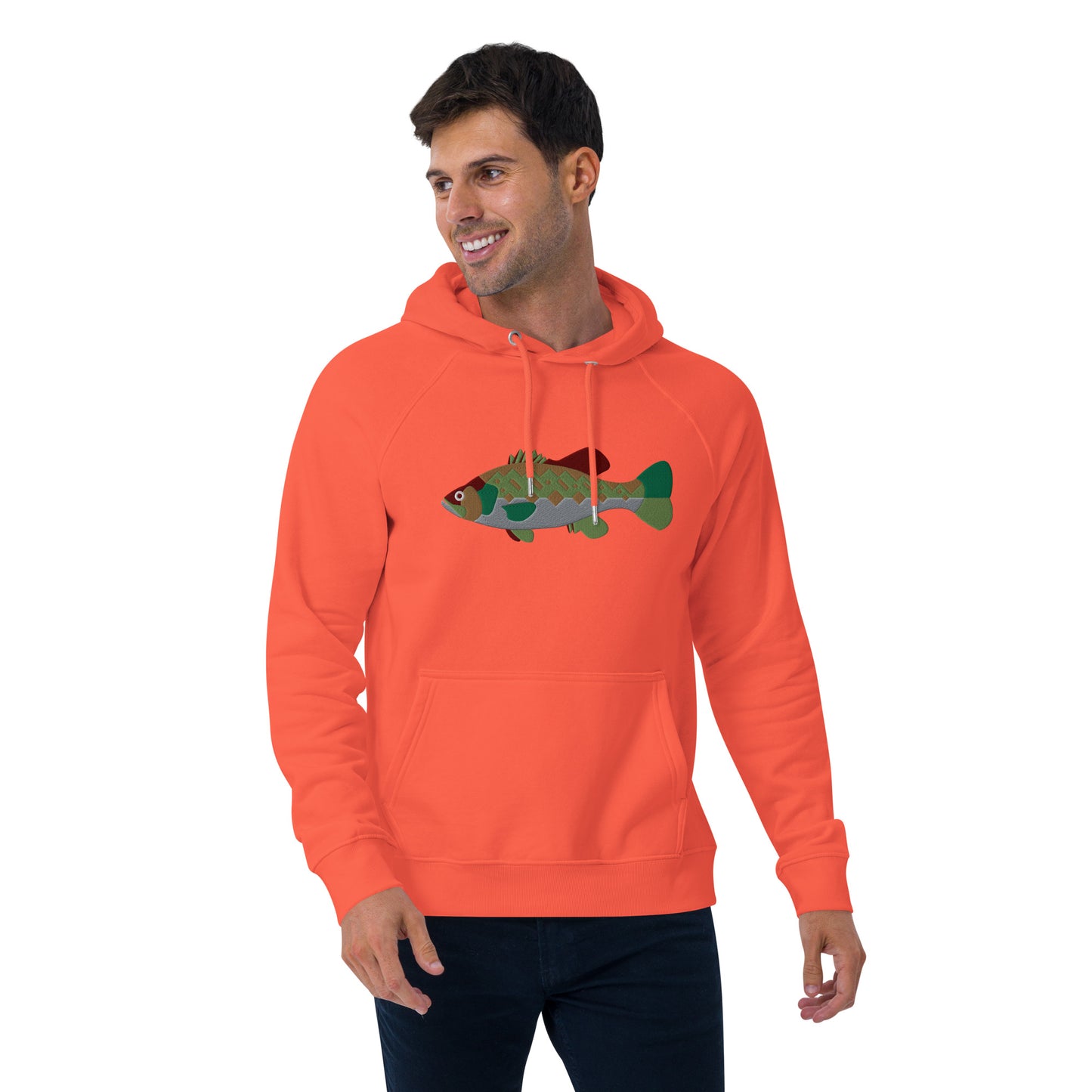 Largemouth Bass Unisex eco raglan hoodie