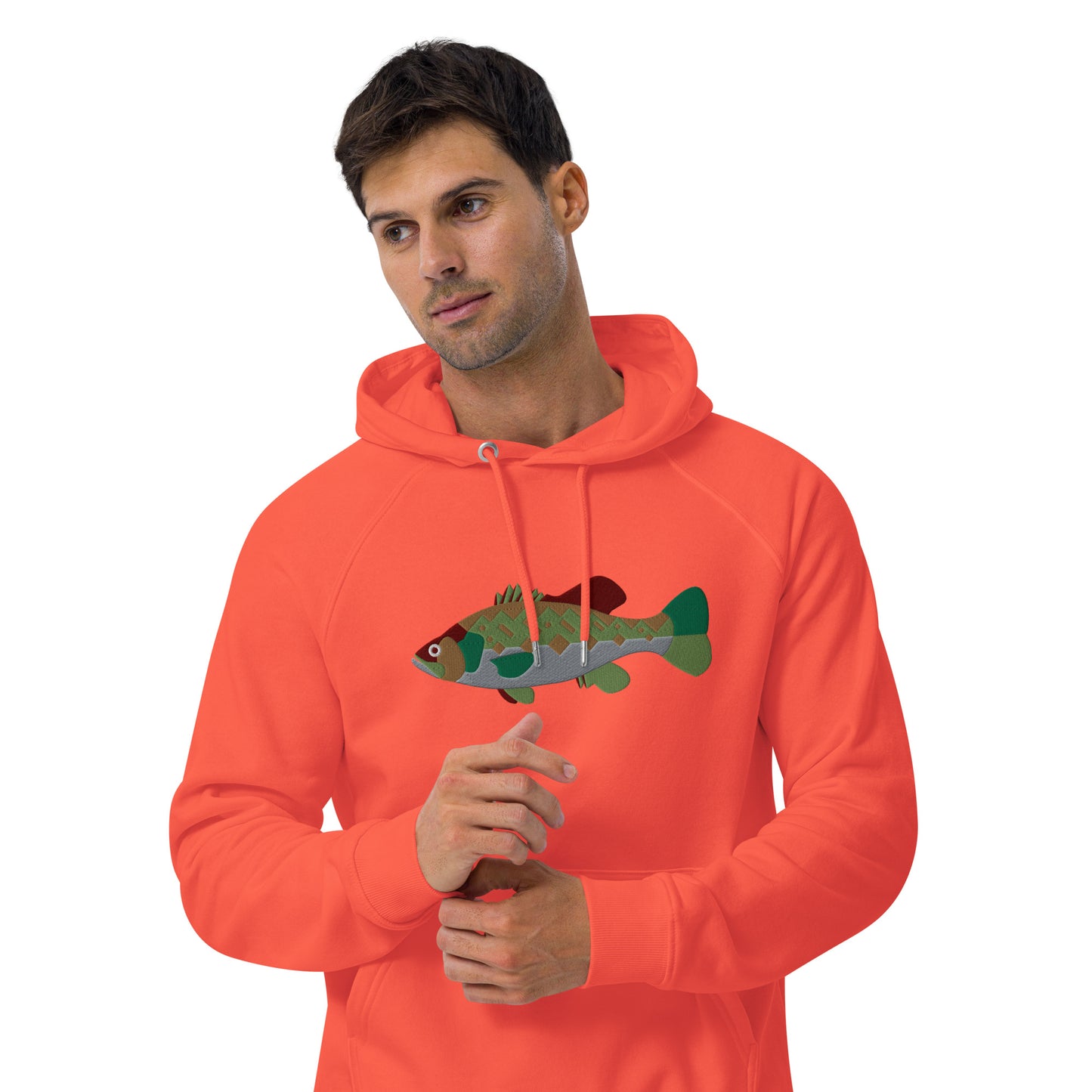 Largemouth Bass Unisex eco raglan hoodie