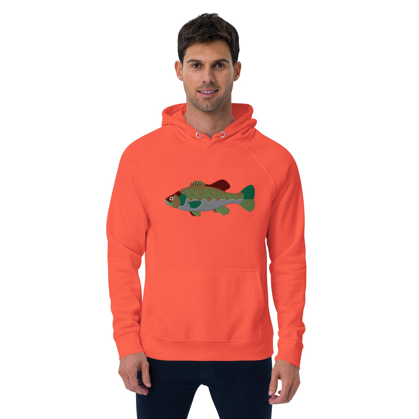 Largemouth Bass Unisex eco raglan hoodie