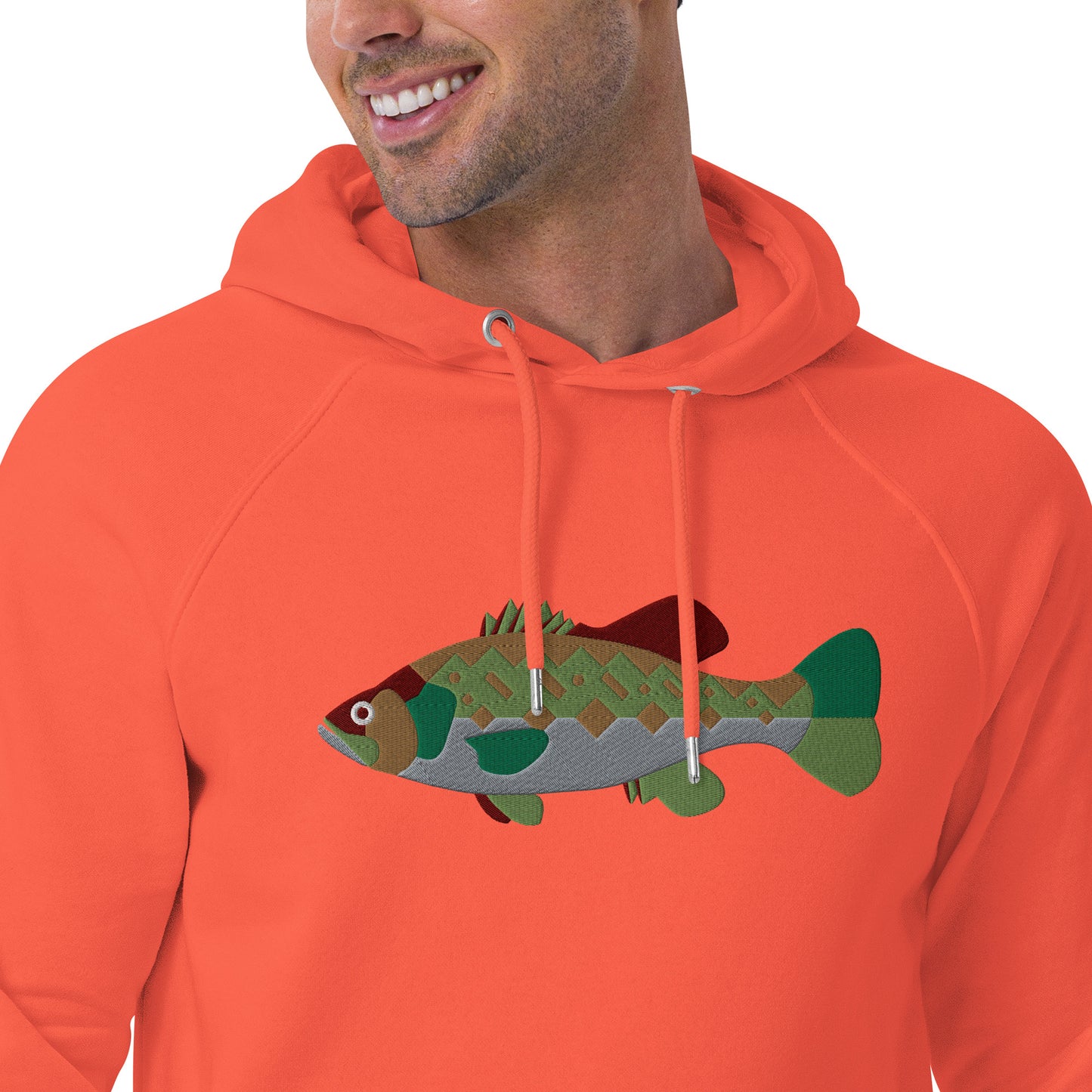 Largemouth Bass Unisex eco raglan hoodie