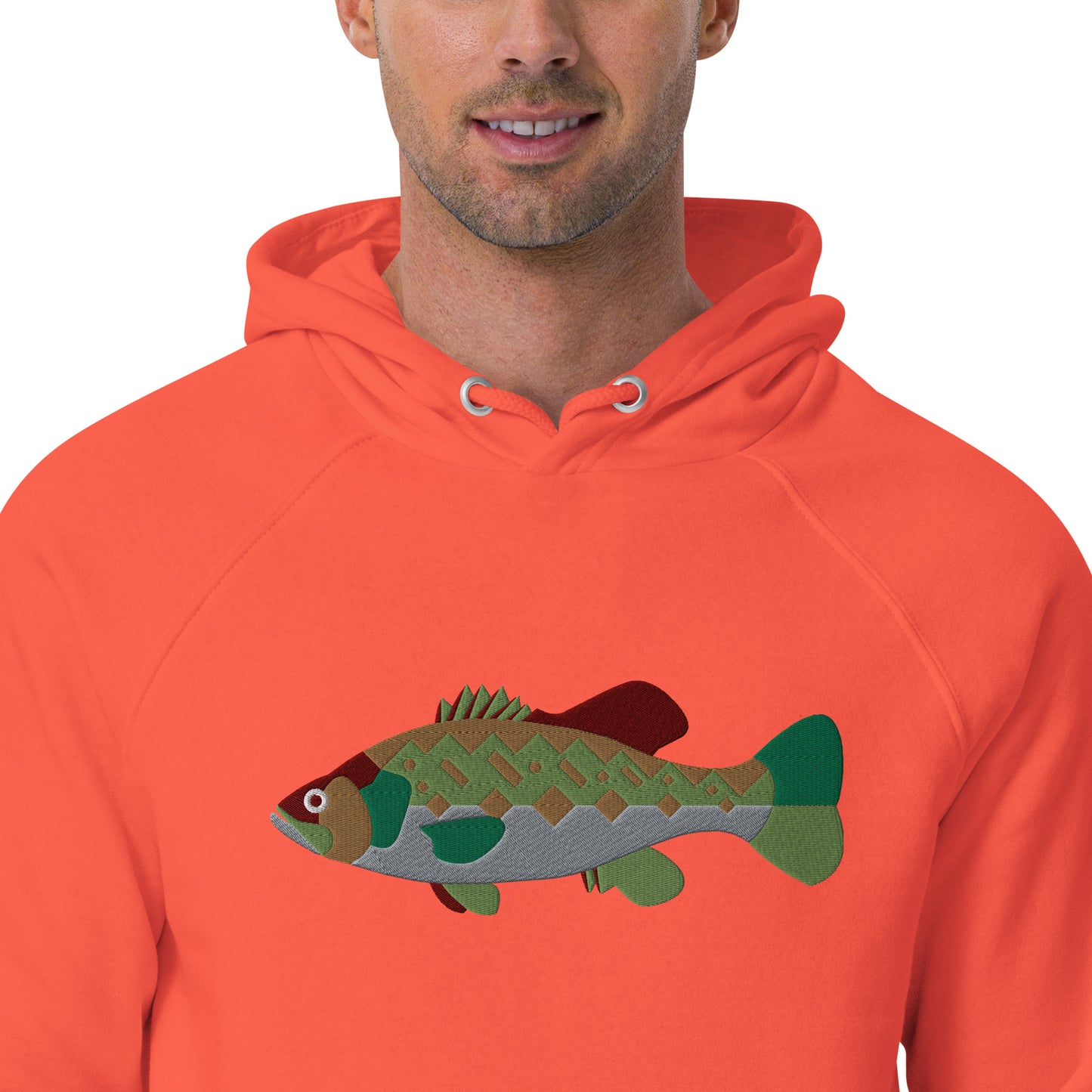 Largemouth Bass Unisex eco raglan hoodie