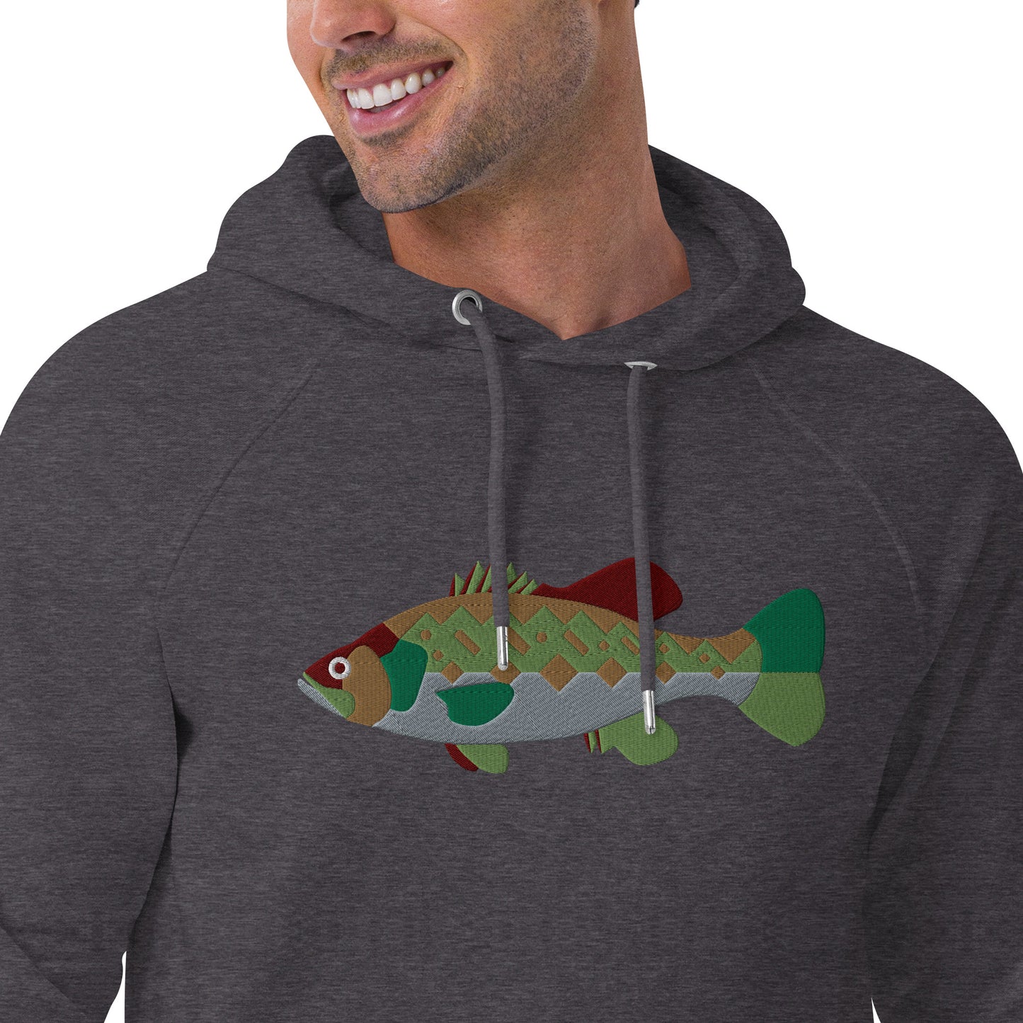 Largemouth Bass Unisex eco raglan hoodie