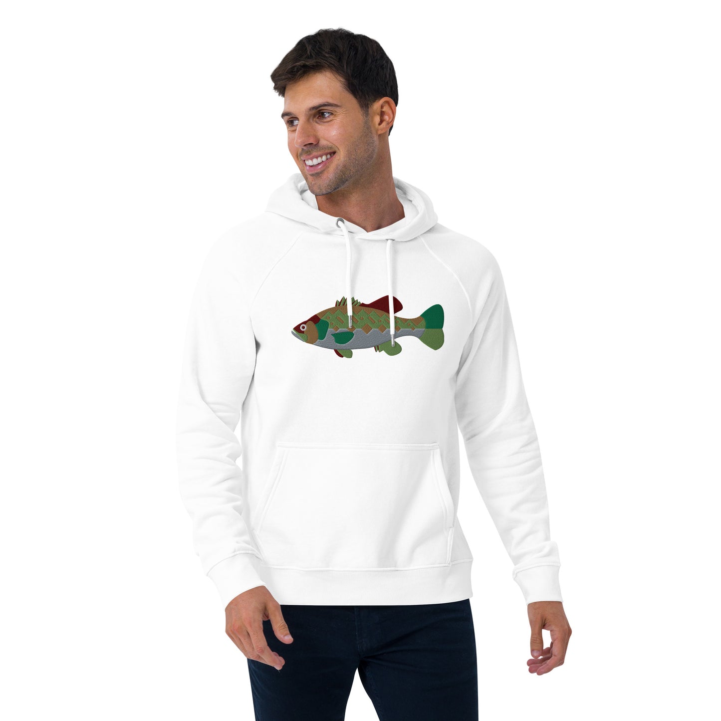 Largemouth Bass Unisex eco raglan hoodie