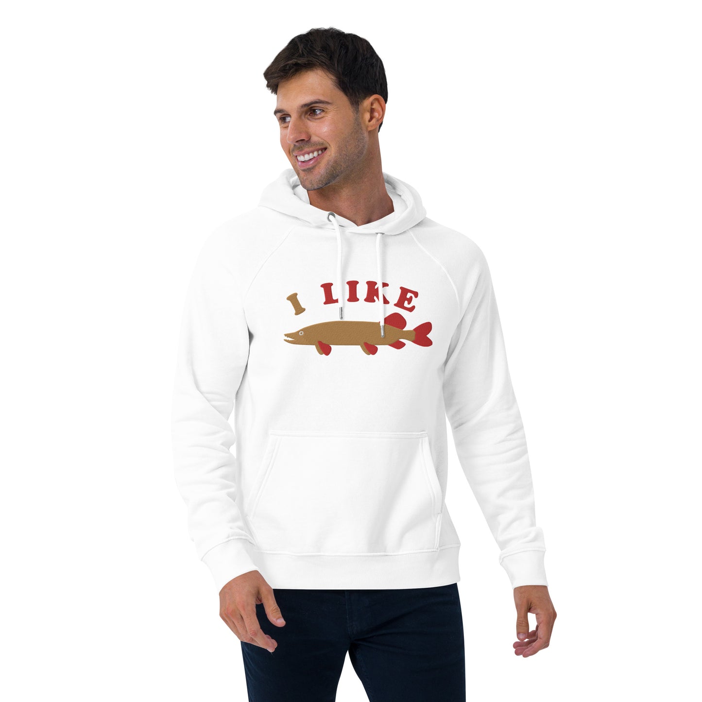 I Like Pike Unisex eco raglan hoodie