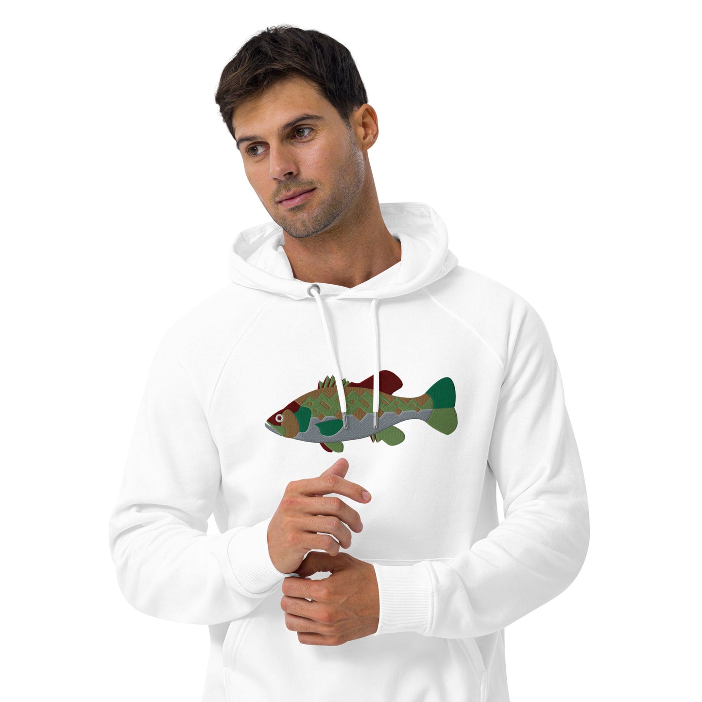 Largemouth Bass Unisex eco raglan hoodie