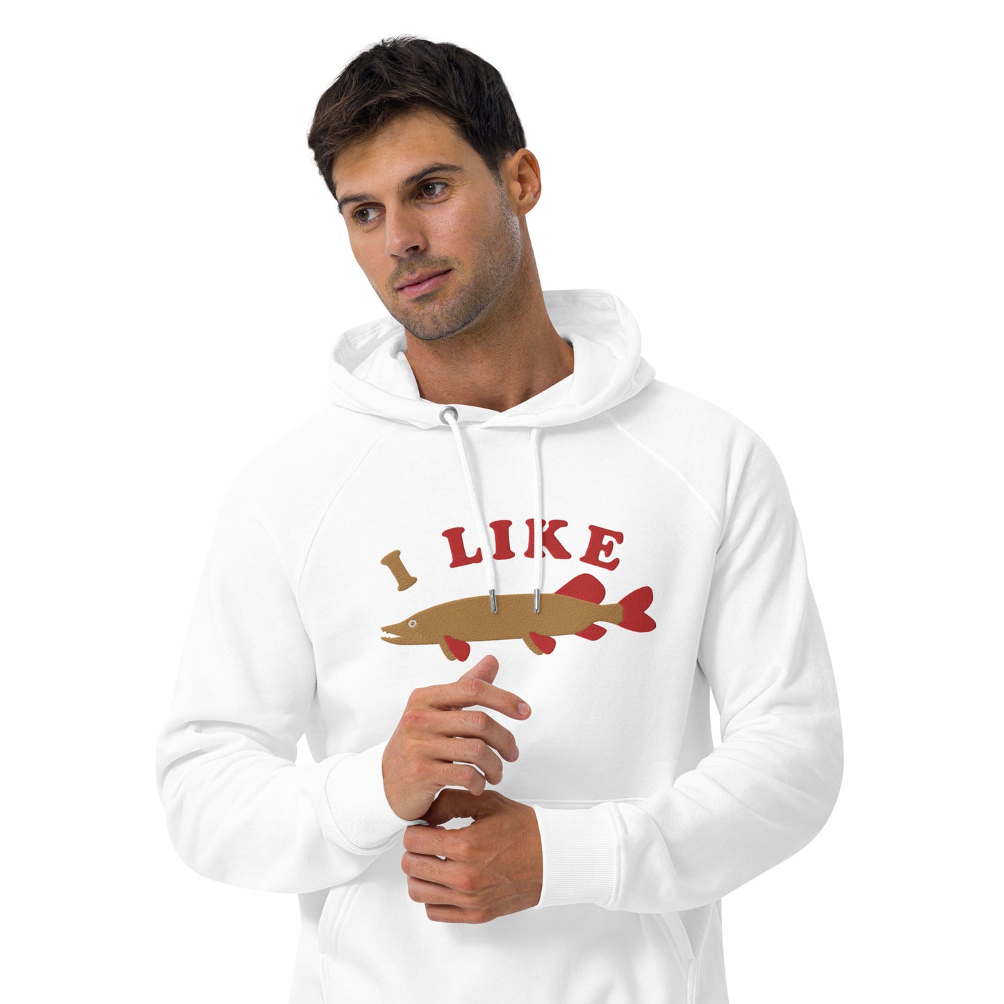 I Like Pike Unisex eco raglan hoodie