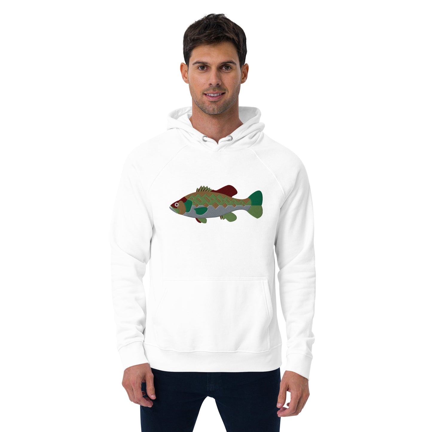 Largemouth Bass Unisex eco raglan hoodie