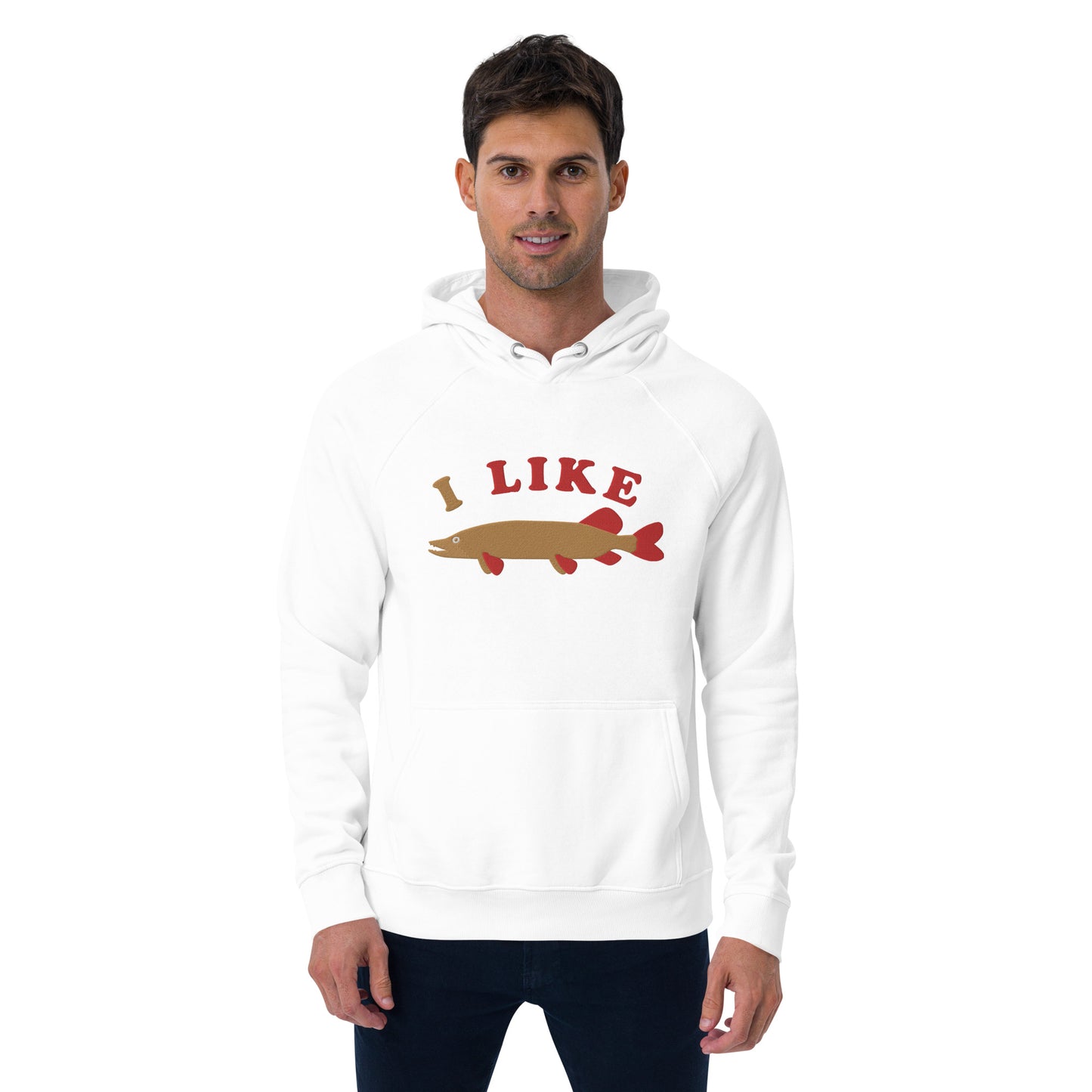 I Like Pike Unisex eco raglan hoodie